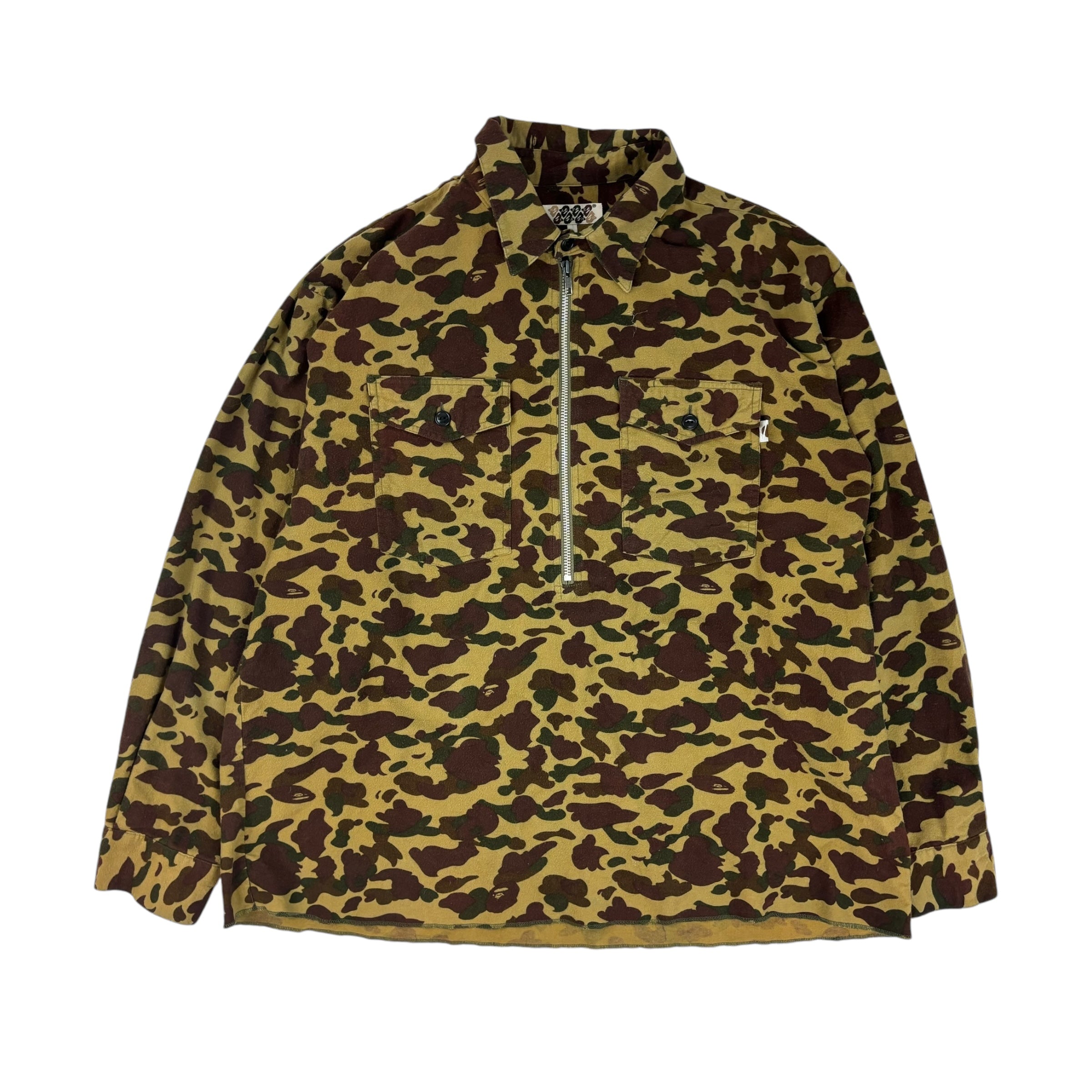 Bape Chamois Camo Half-Zip LongSleeve Shirt