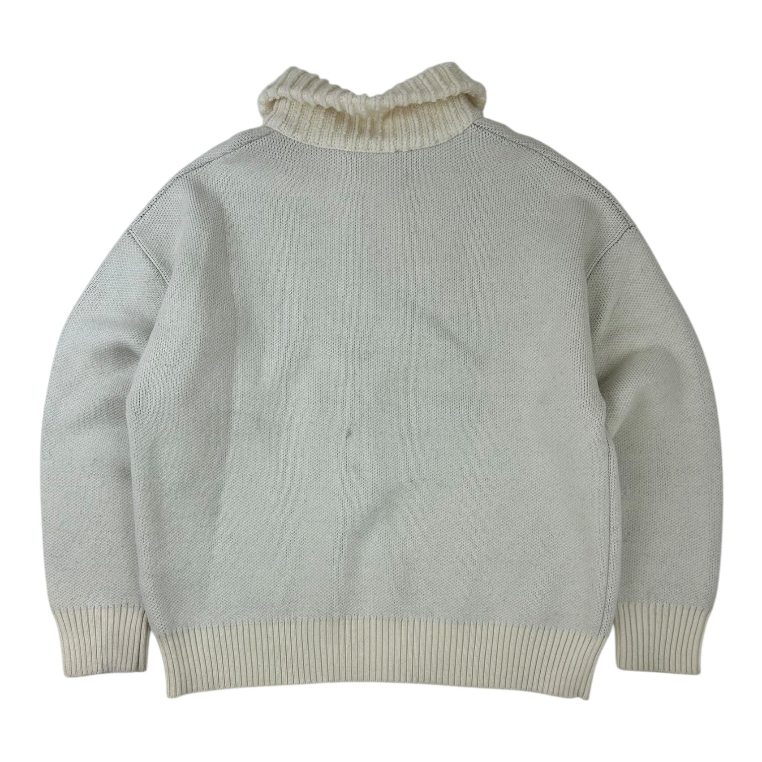 We11done Square Logo Pile Knit Jumper White