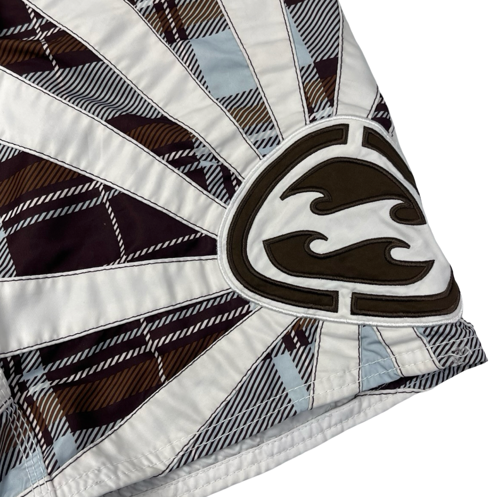 Vintage Y2K Quiksilver Tartan Rising Sun Board Shorts