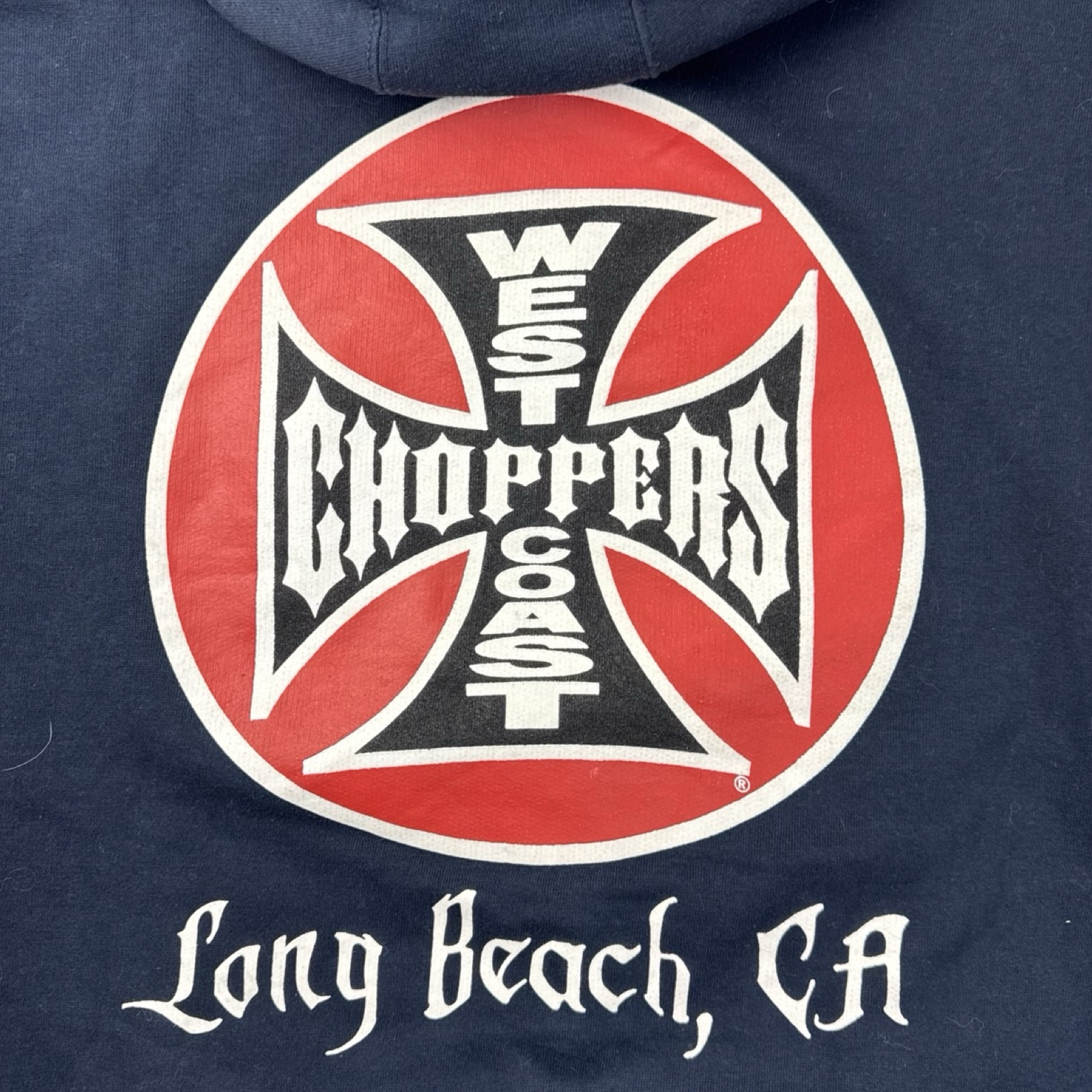 Vintage Y2K West Coast Choppers Zip Up Hoodie Navy