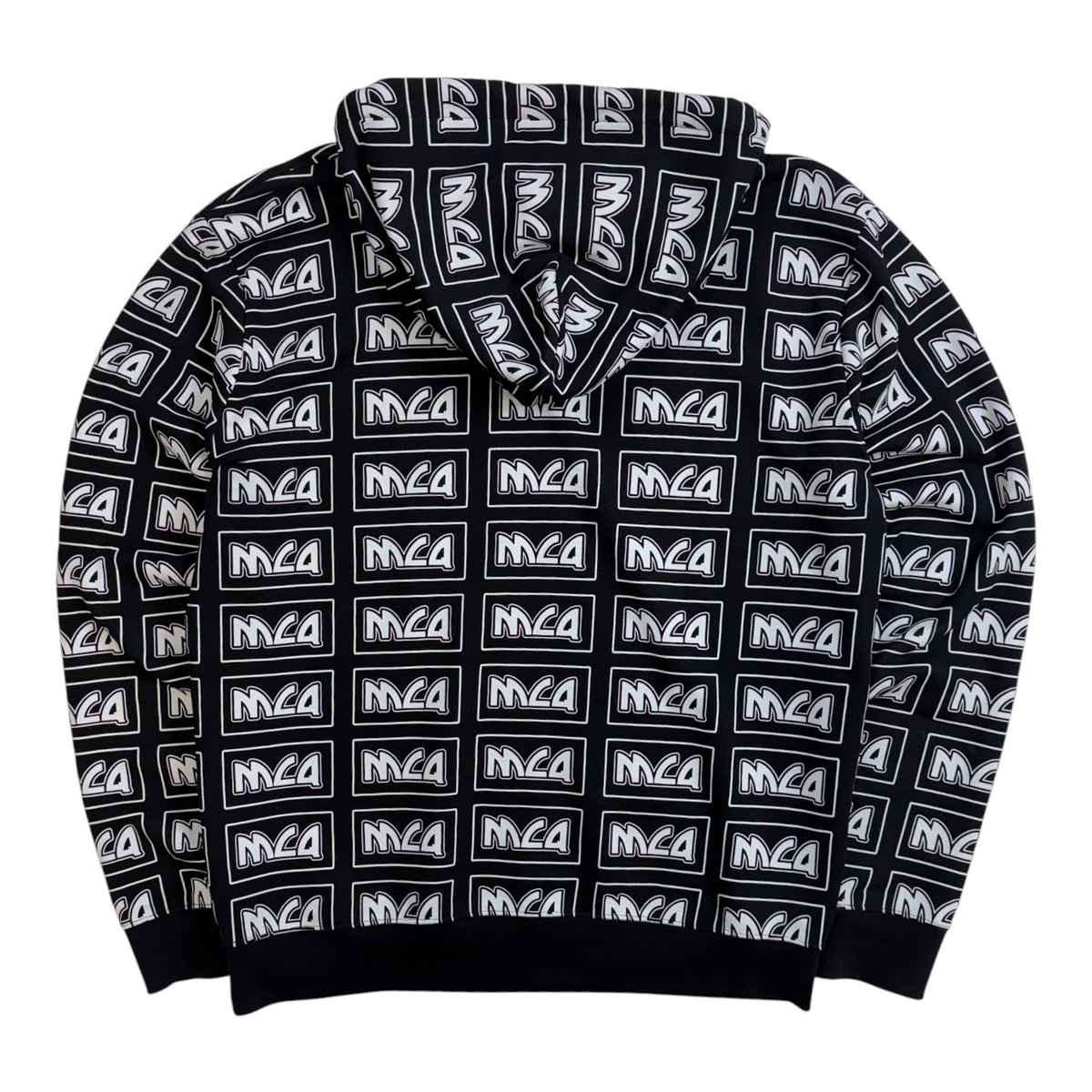 McQ Swallow Printed Hooded Sweatshirt Black/White