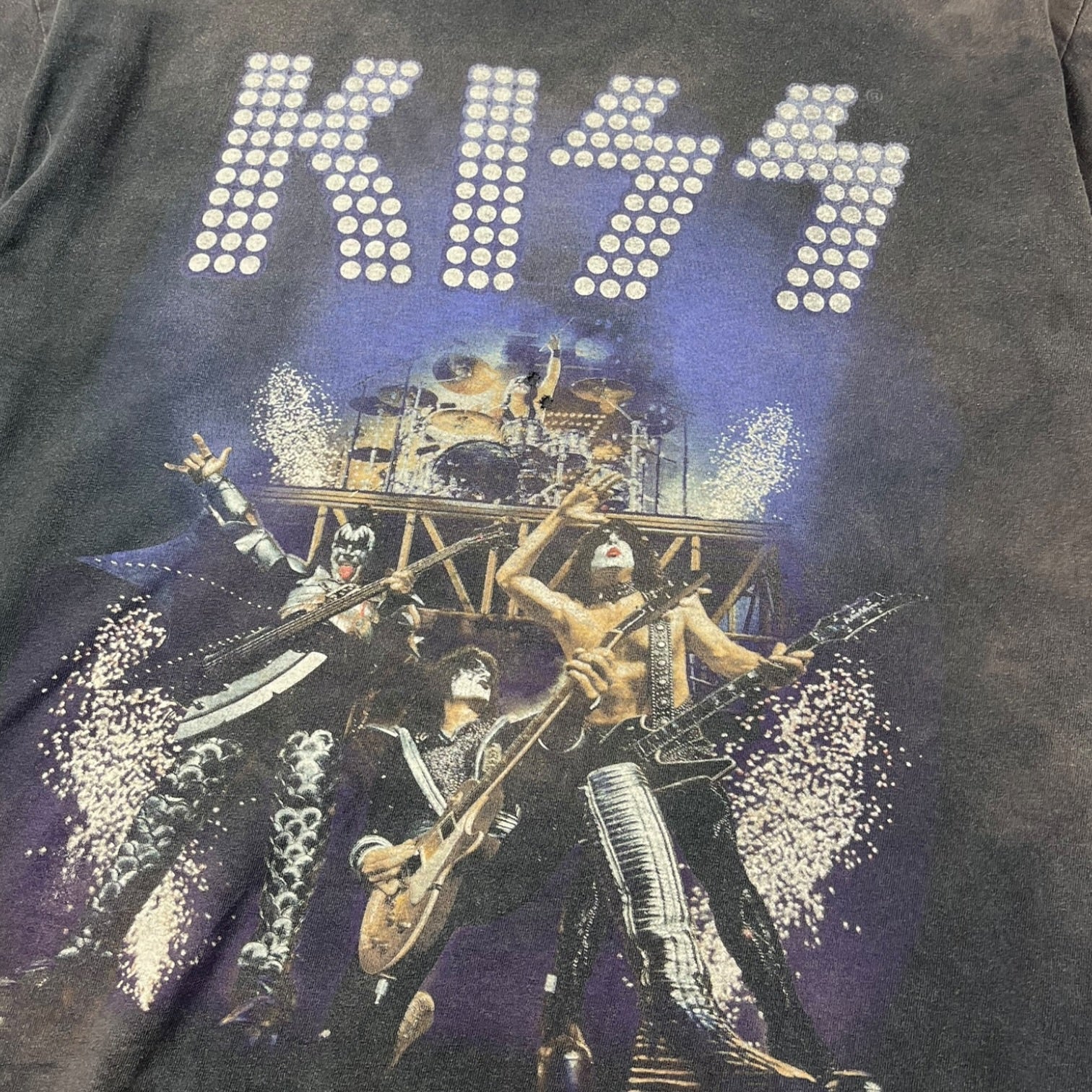 Vintage Kiss Band T-Shirt Faded Black
