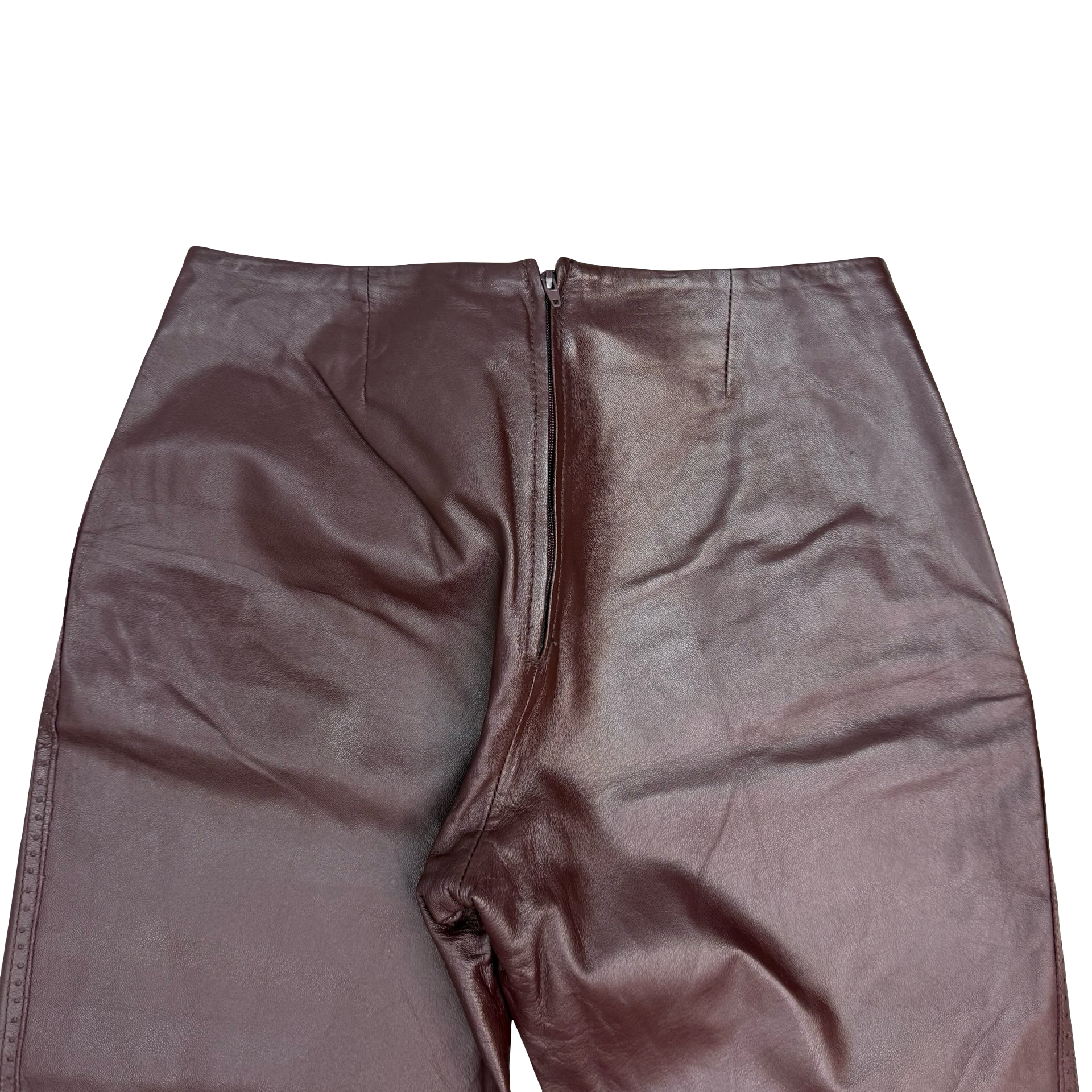 (W) Vintage Danier Leather Pants Maroon