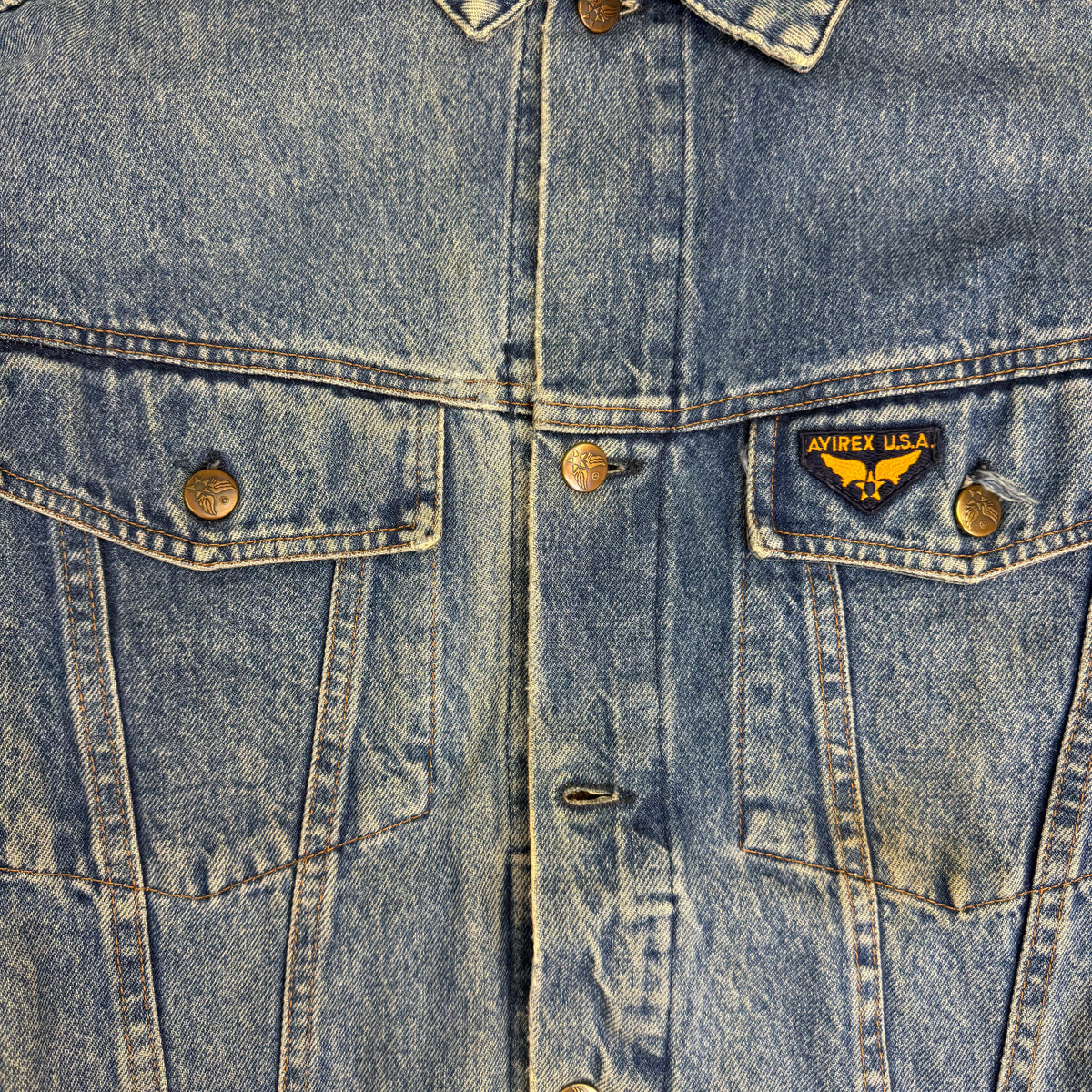 Vintage Avirex Denim Trucker Jacket Blue
