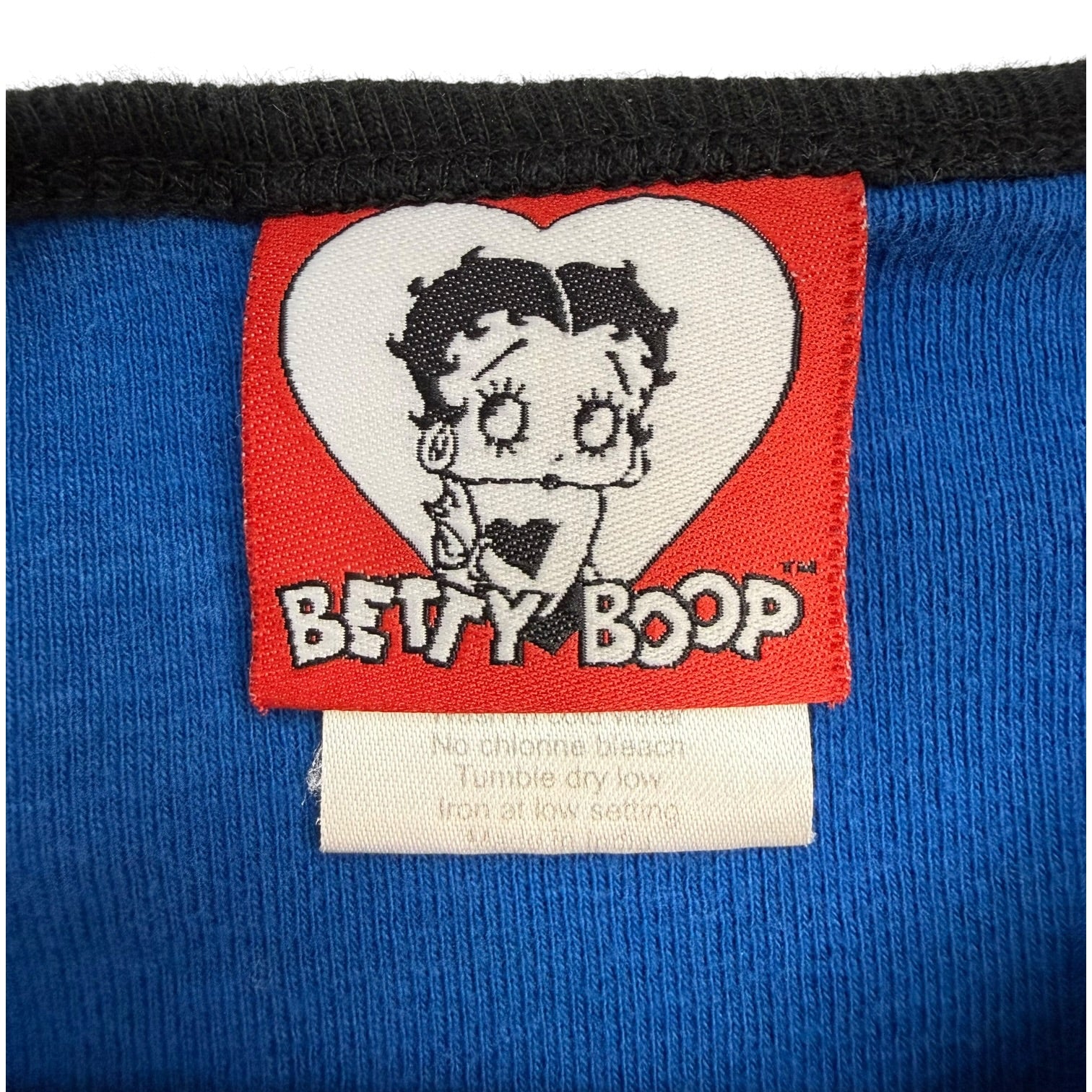 (W) Vintage Betty Boop ‘Feeling Lucky!’ Baby Tee Blue