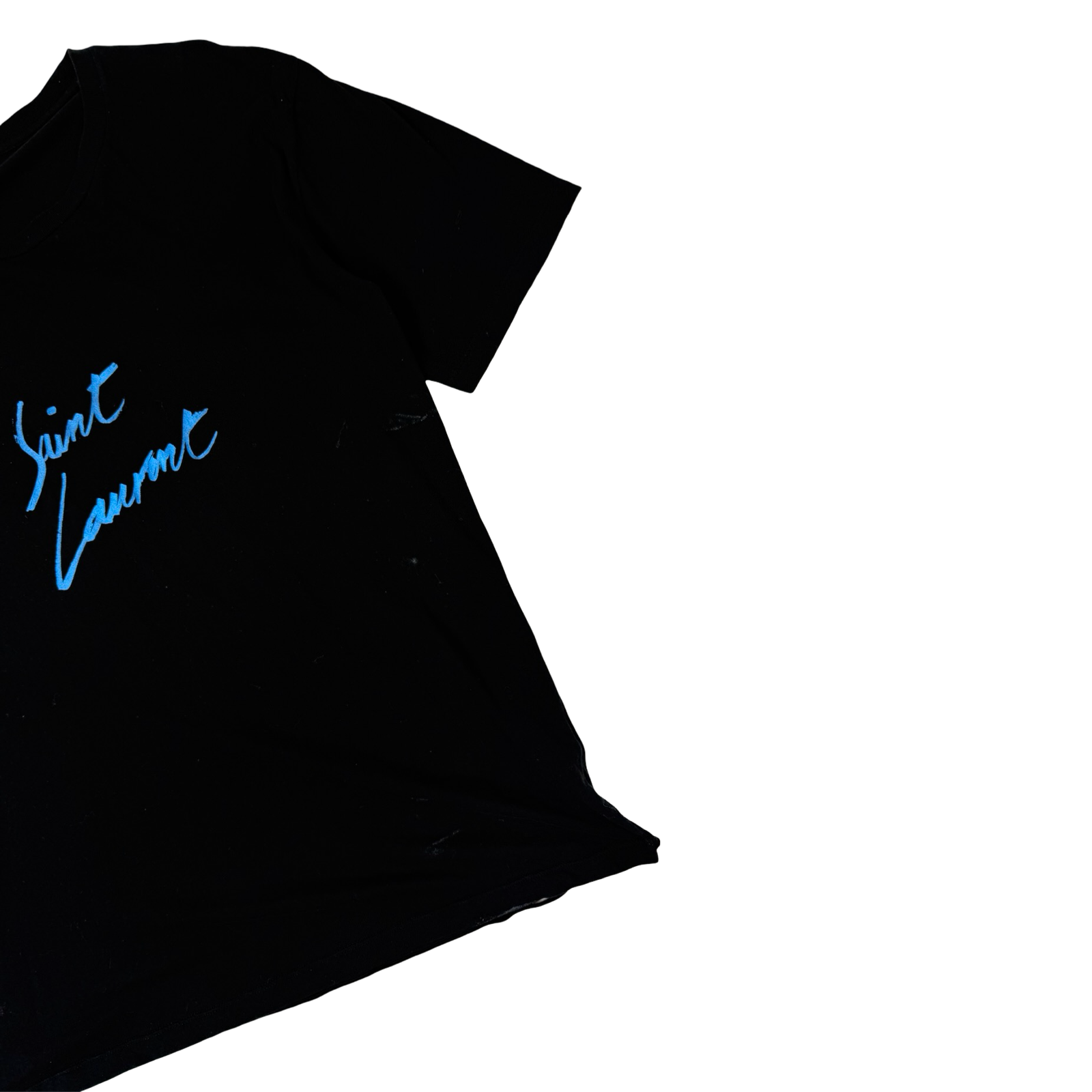 Saint Laurent Paris Black Cotton T-Shirt Black