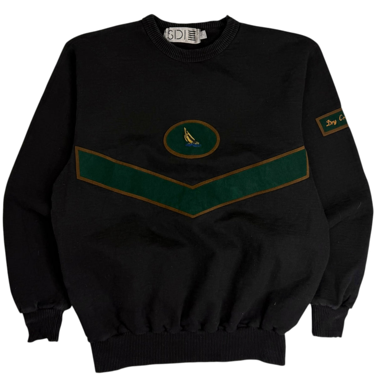 Vintage Sailboat Crewneck Black