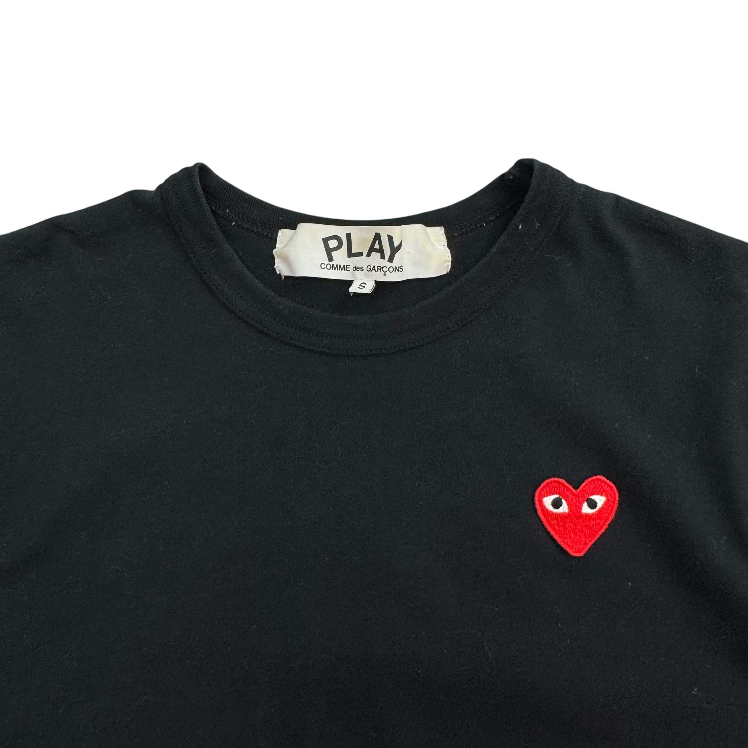 Comme Des Garcons Red Heart Tee Black