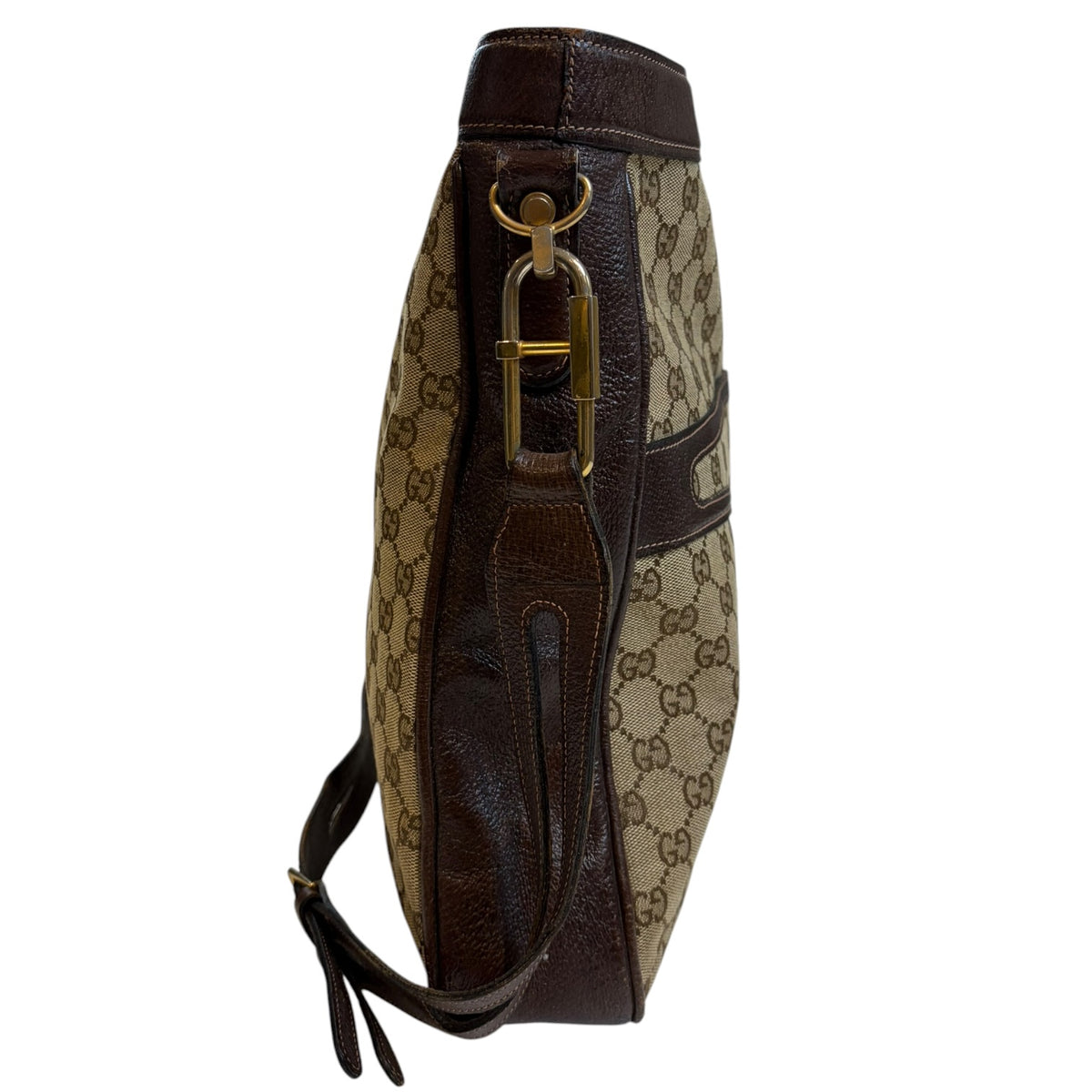 Vintage Gucci GG Supreme Canvas and Leather Shoulder/Crossbody Bag Brown/Beige