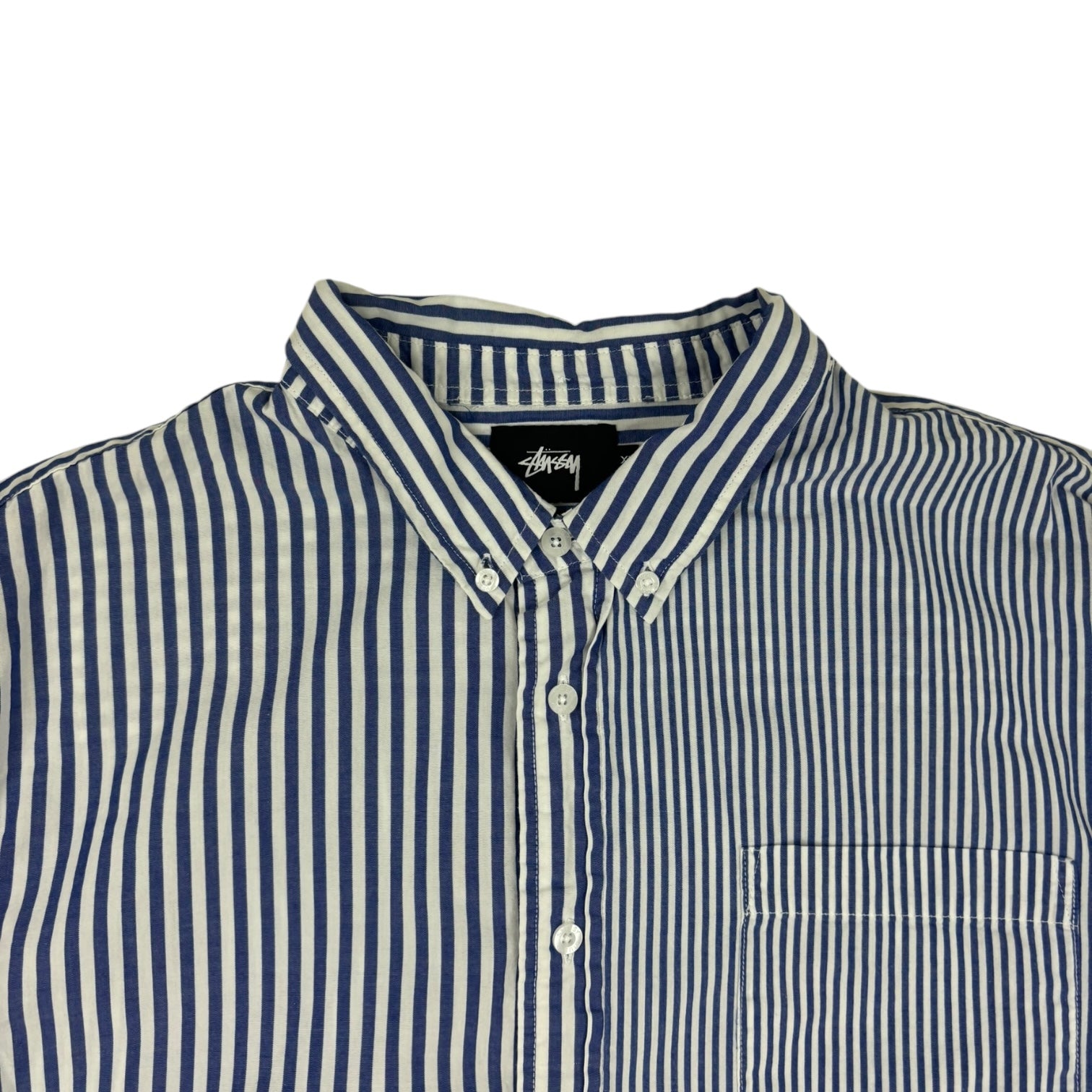 Stussy Striped Button-Up Blue/White