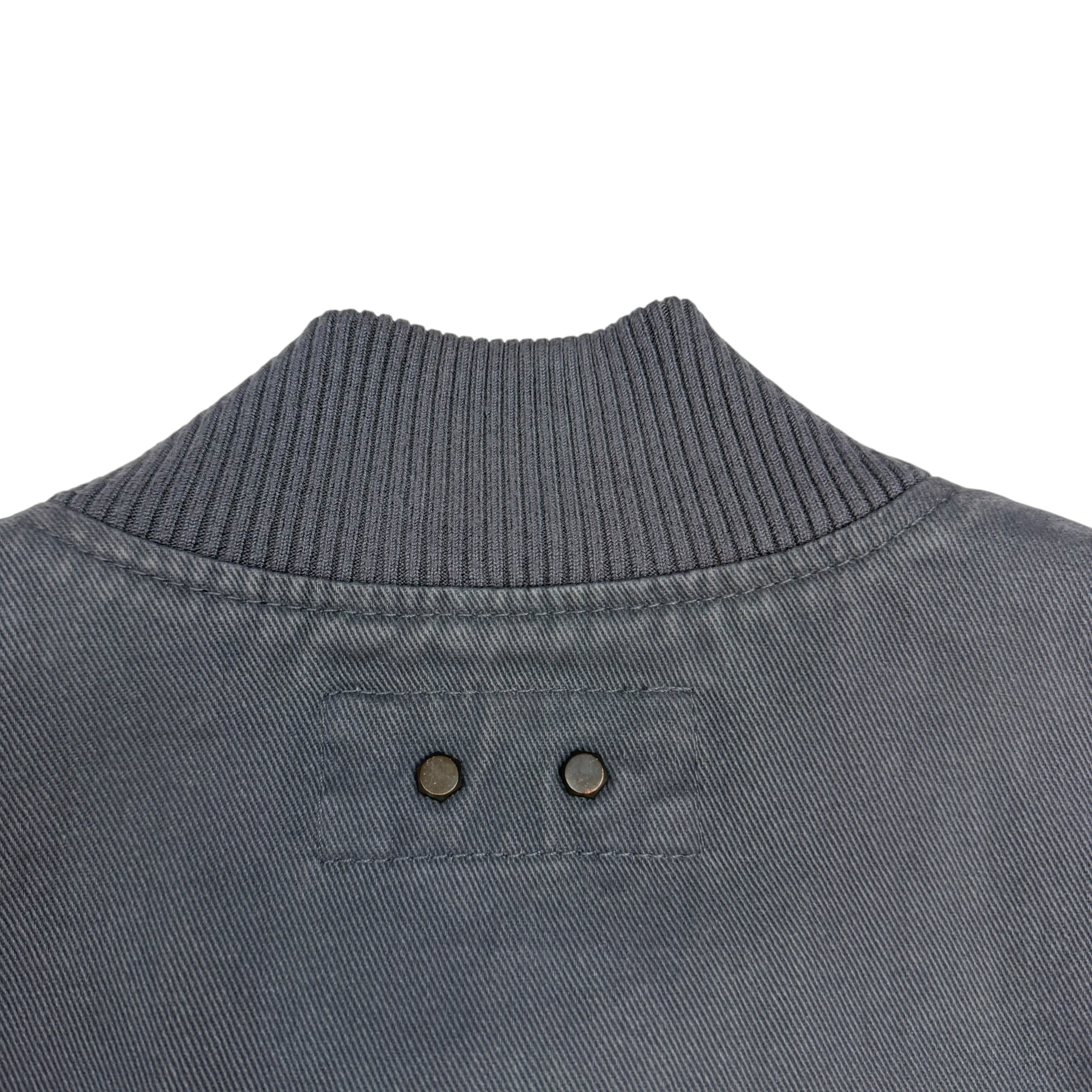T By Alexander Wang Leather Sleeve Denim Jacket Grey
