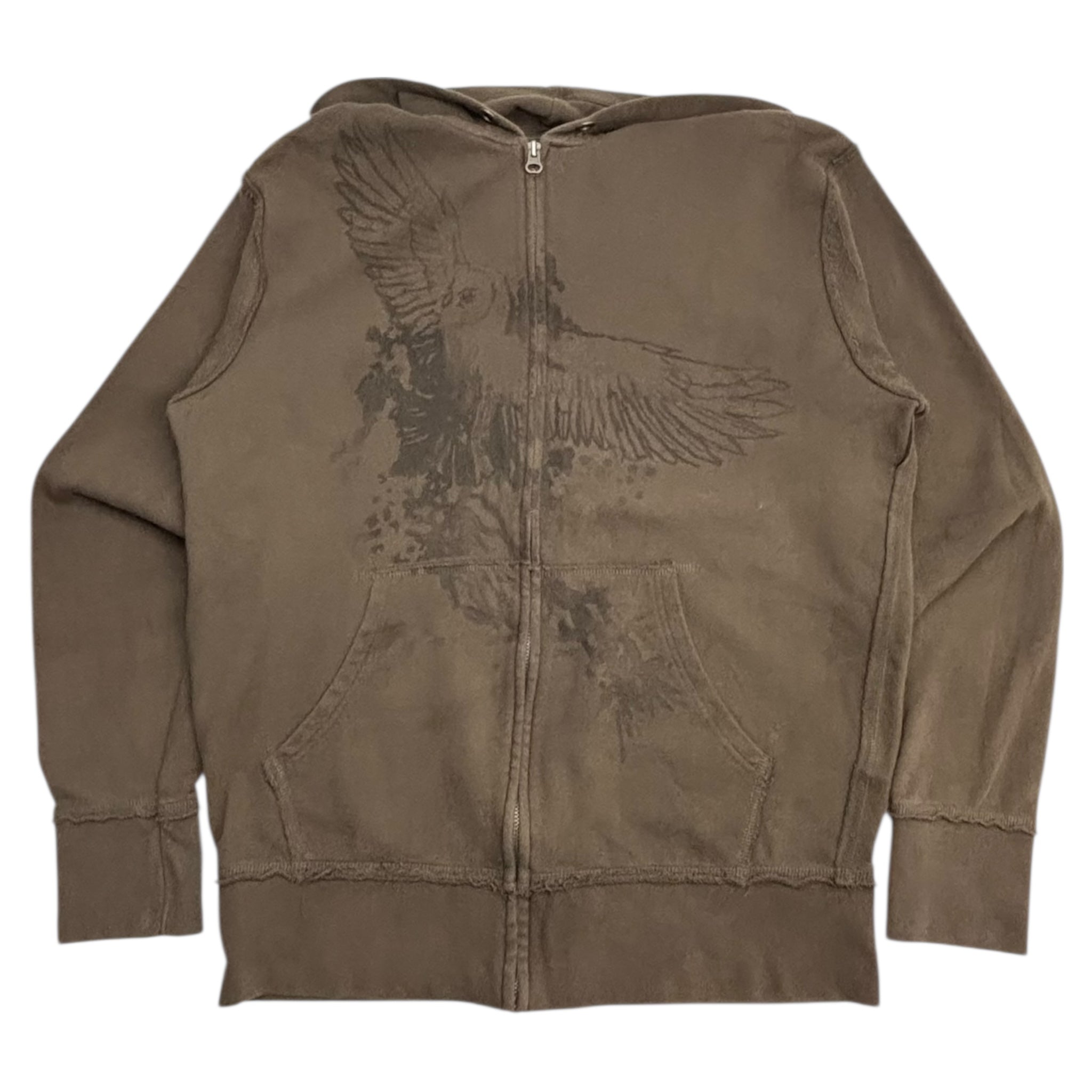 Vintage Y2K Aeropostale inside Out Zip Hoodie Brown