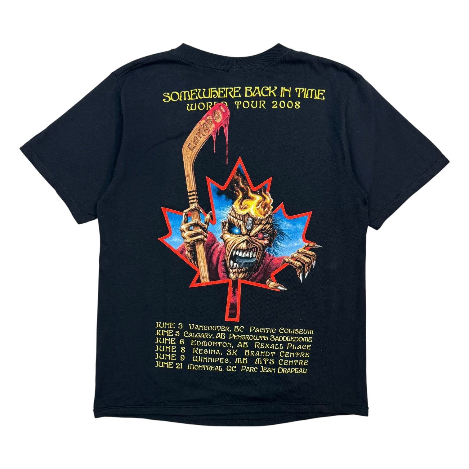 2008 Iron Maiden Somewhere Back In Time World Tour Tee Black