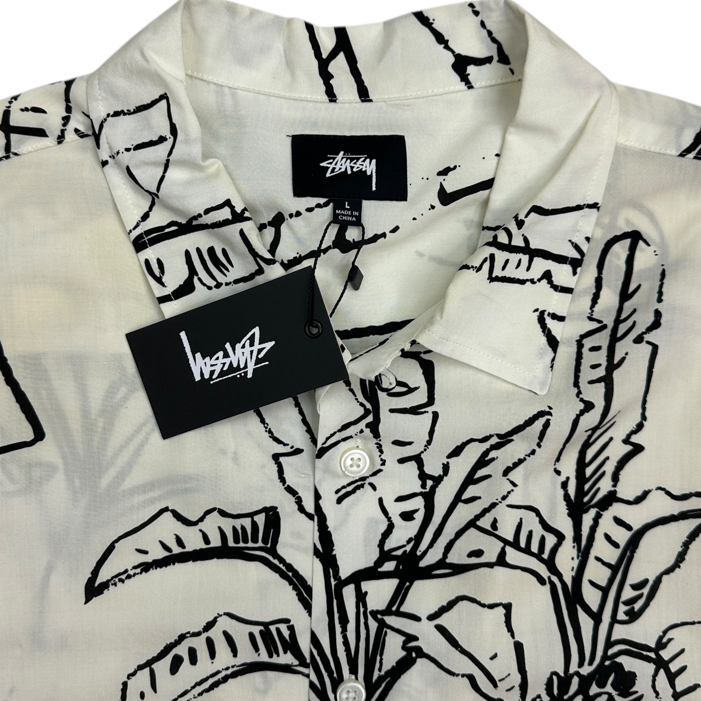 Stussy Banana Tree Button Up Shirt Off-White