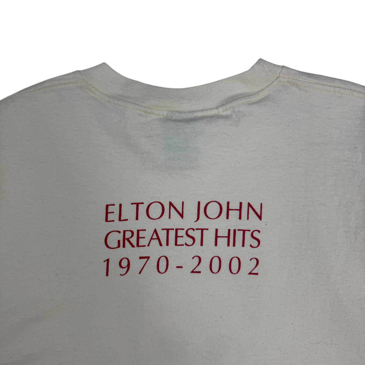 2002 Elton John Greatest Hits Portrait Tee Cream