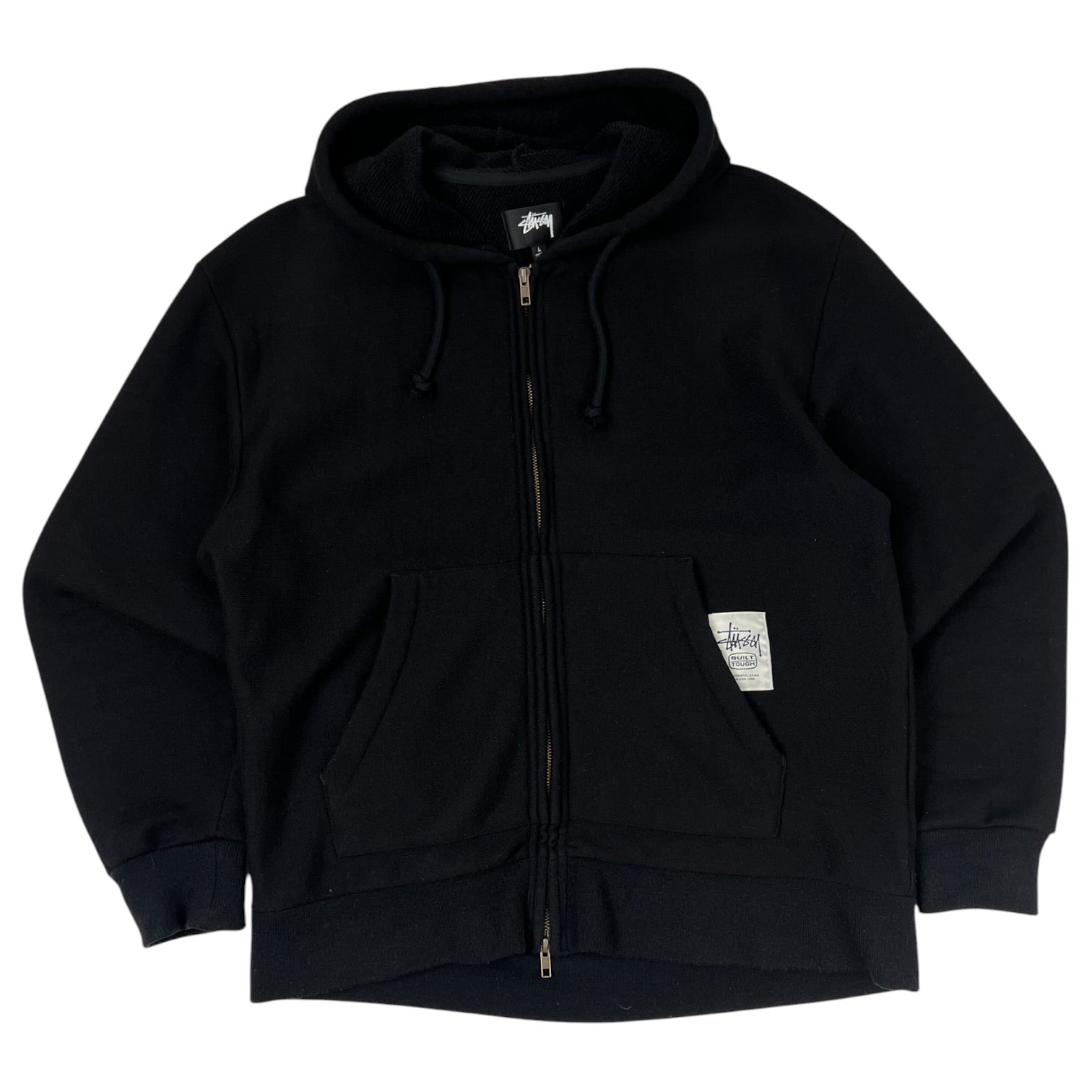 Stussy Patch Zip Knit Hoodie Black