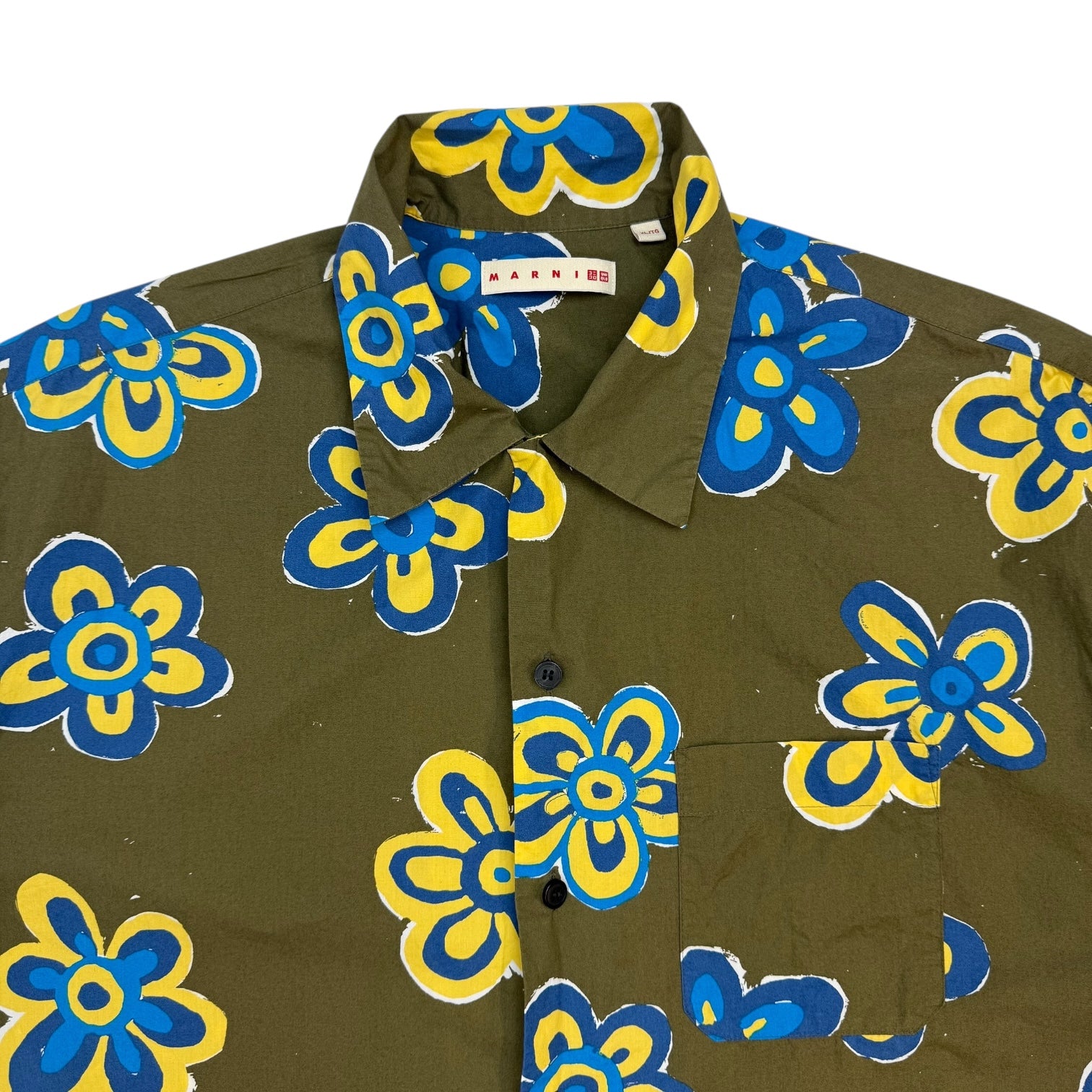 Marni x Uniqlo All Over Print Button Up Shirt Khaki