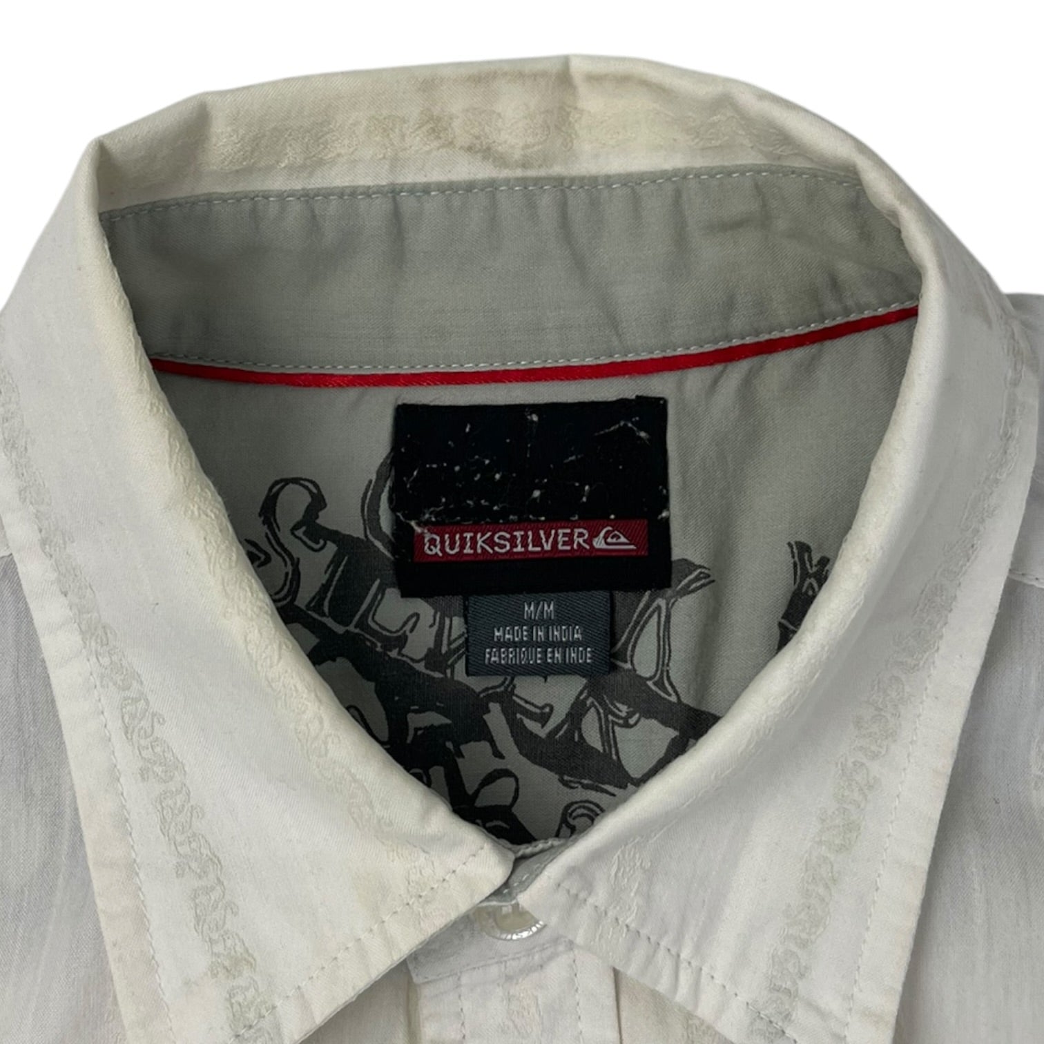 Vintage Y2K Quiksilver Button Up L/S T-Shirt White