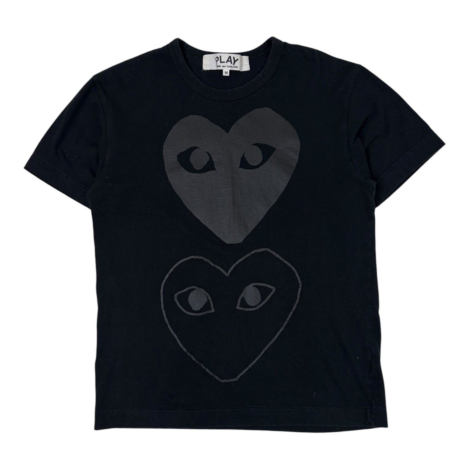 Comme des Garcons PLAY Play Double Hearts T-Shirt Black
