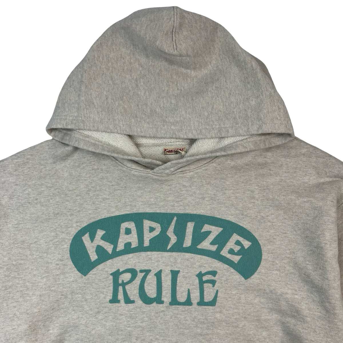 Kapital “Kapsize Rule” Printed Wool Blend Jersey Hoodie Ecru