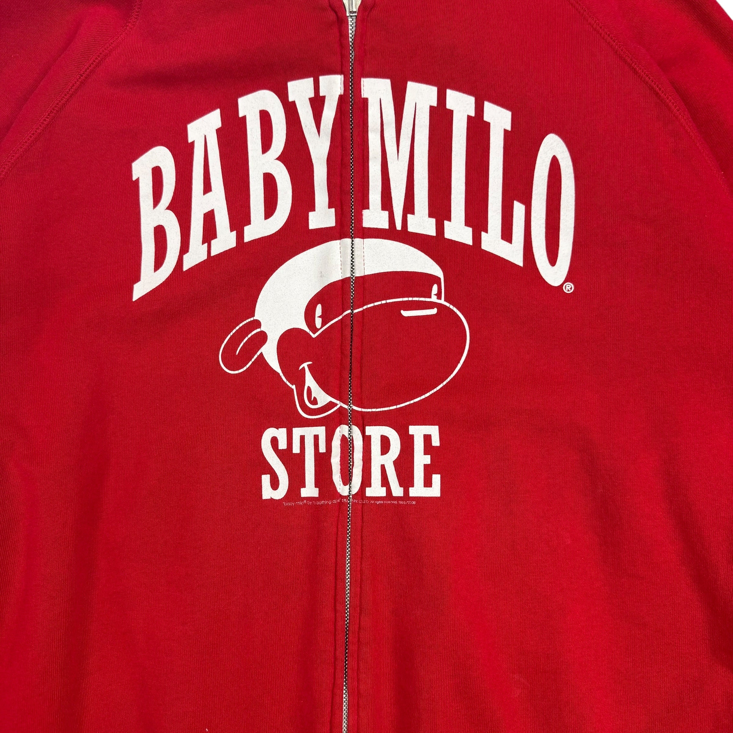 2006 A Bathing Ape BAPE Baby Milo Store Reversible Zip Hoodie Pink/Red