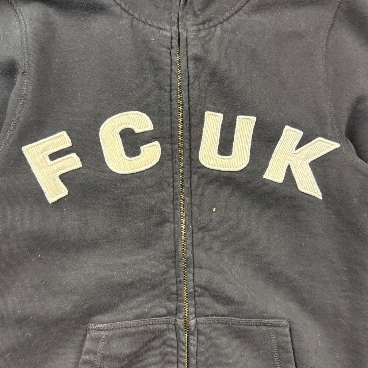 (W) Vintage French Connection FCUK Zip Up Sweater Black