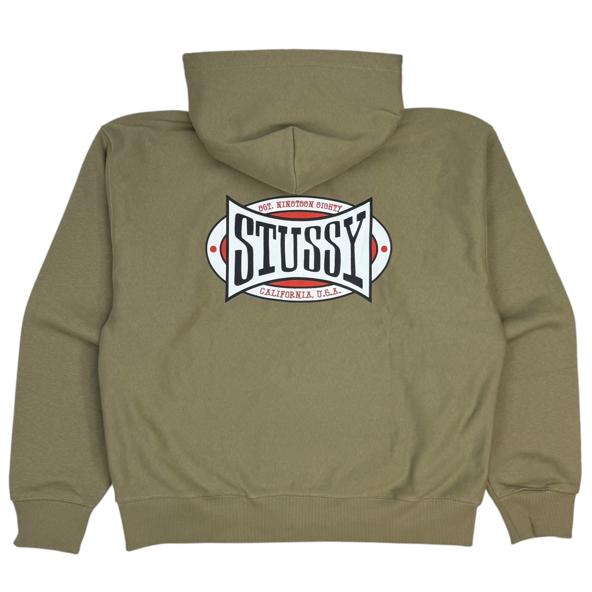Stussy Champion Oval Zip Up Hoodie Army Green