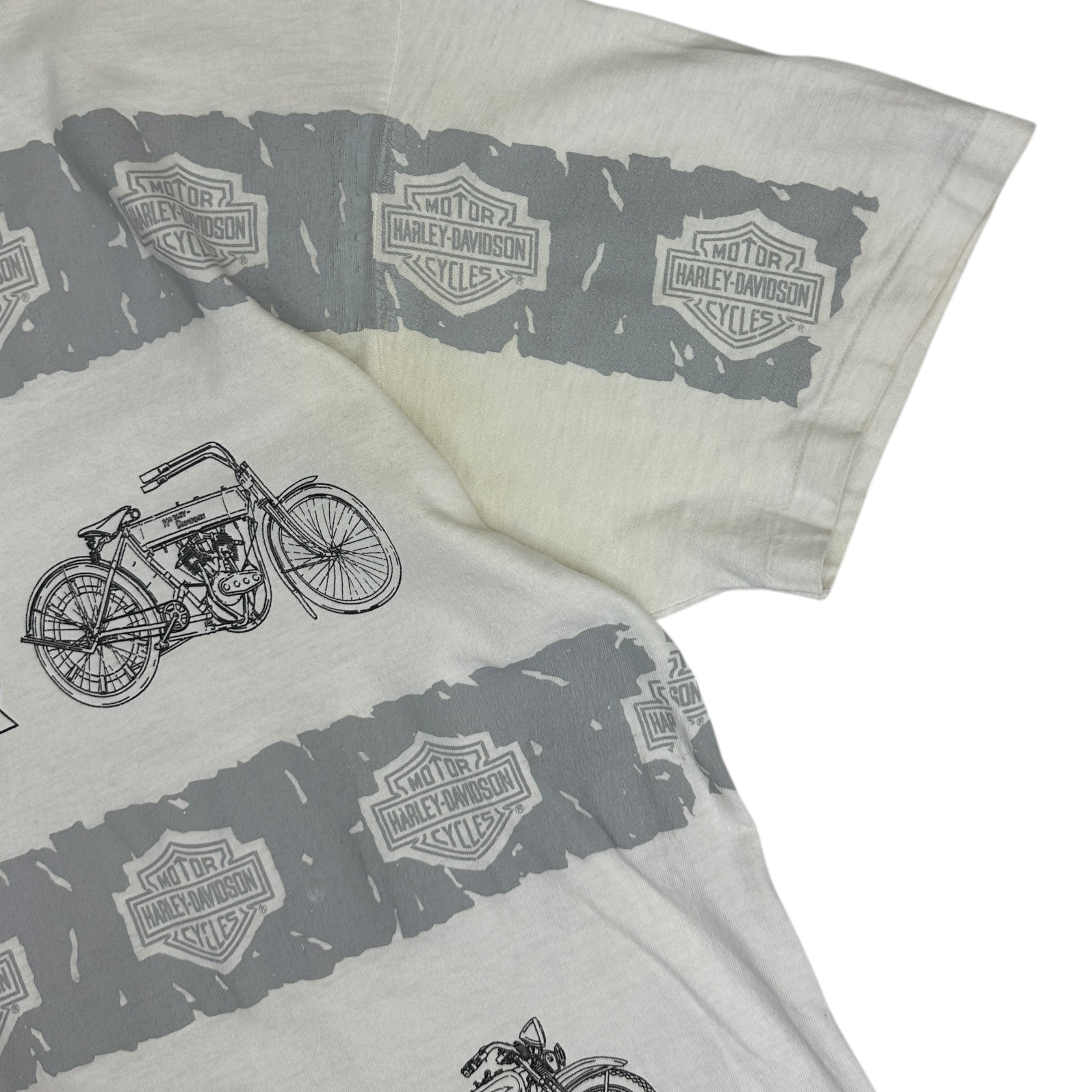 1992 Harley Davidson of Edmonton AOP Tee White