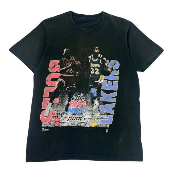 Vintage 1991 NBA Finals Salem Sportswear t-shirt featuring Michael Jordan and Magic Johnson
