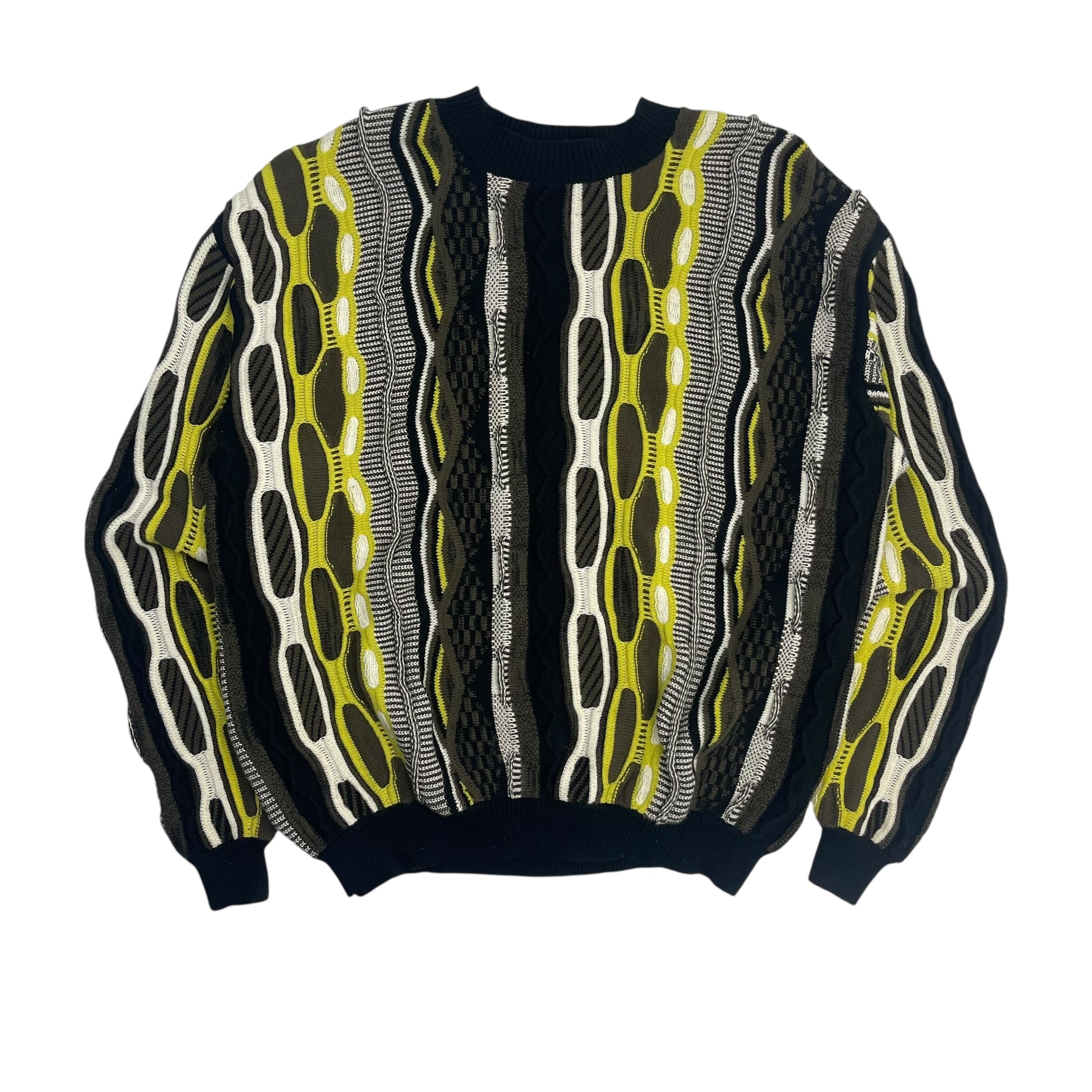 Vintage 3D Knit Sweater Black/Green