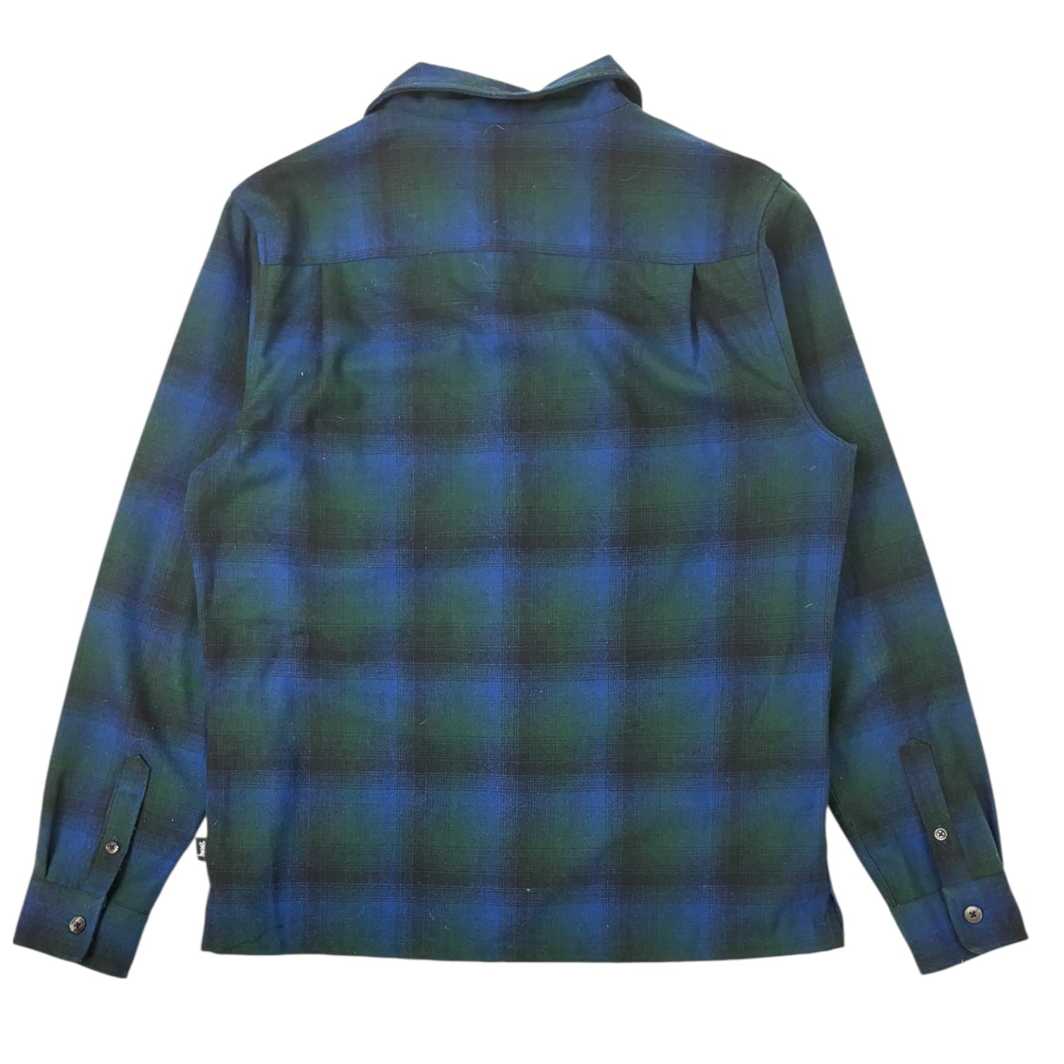 Stussy Camp Collar Flannel Button-Up Shirt Blue/Green