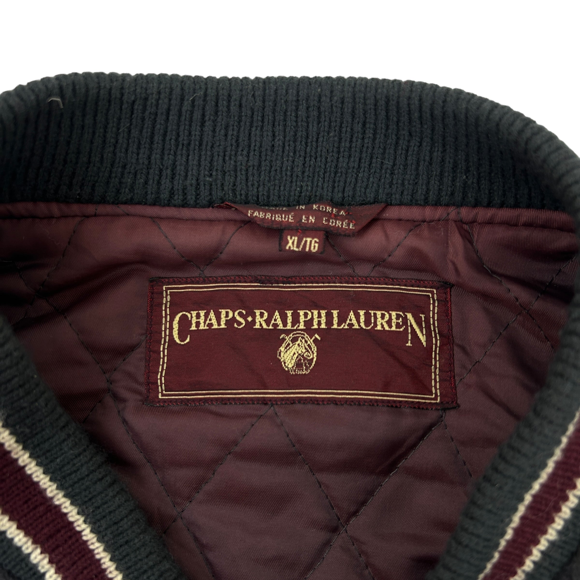Chaps Ralph Lauren Varsity Jacket Grey/Burgundy