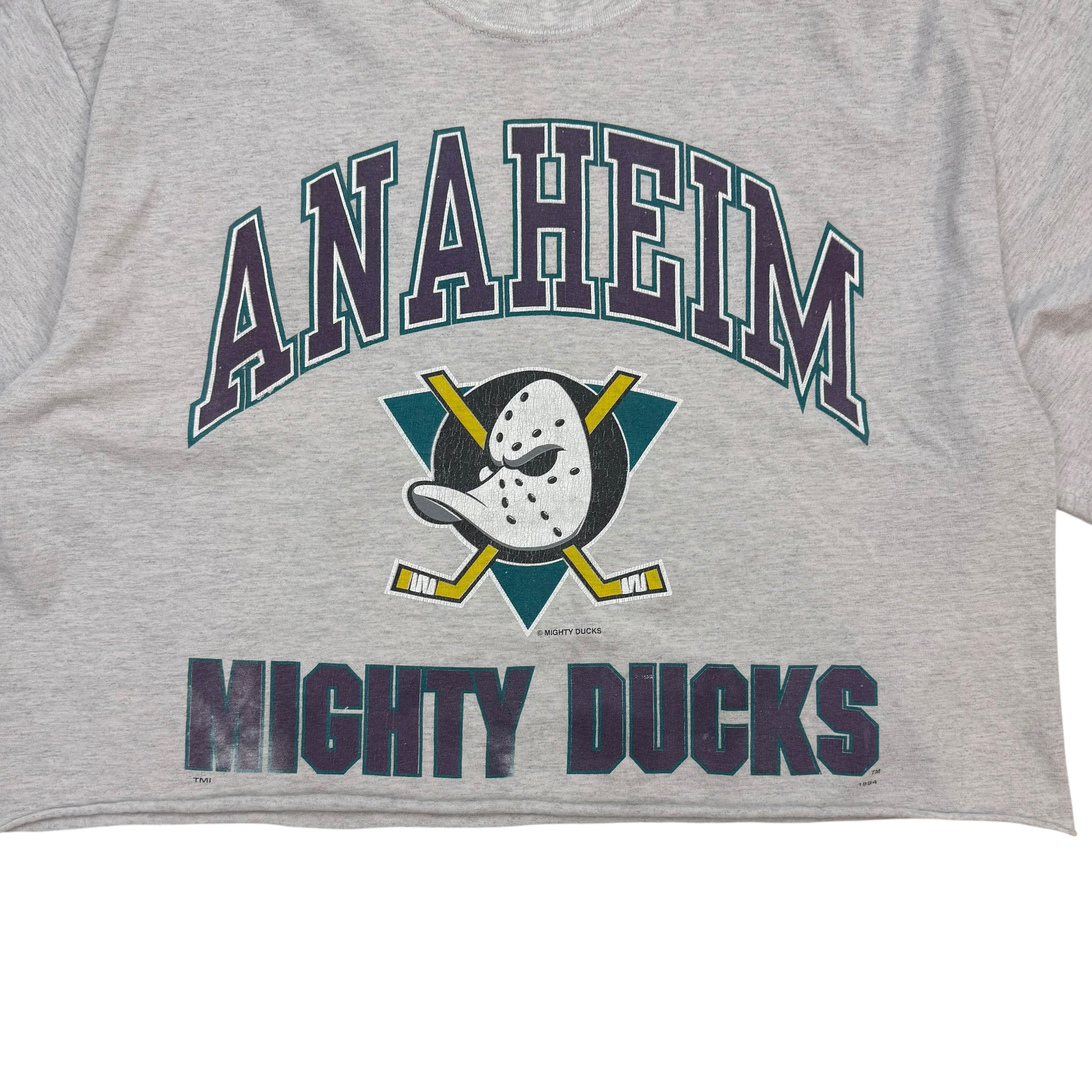 1994 Anaheim Ducks Cropped Tee Grey