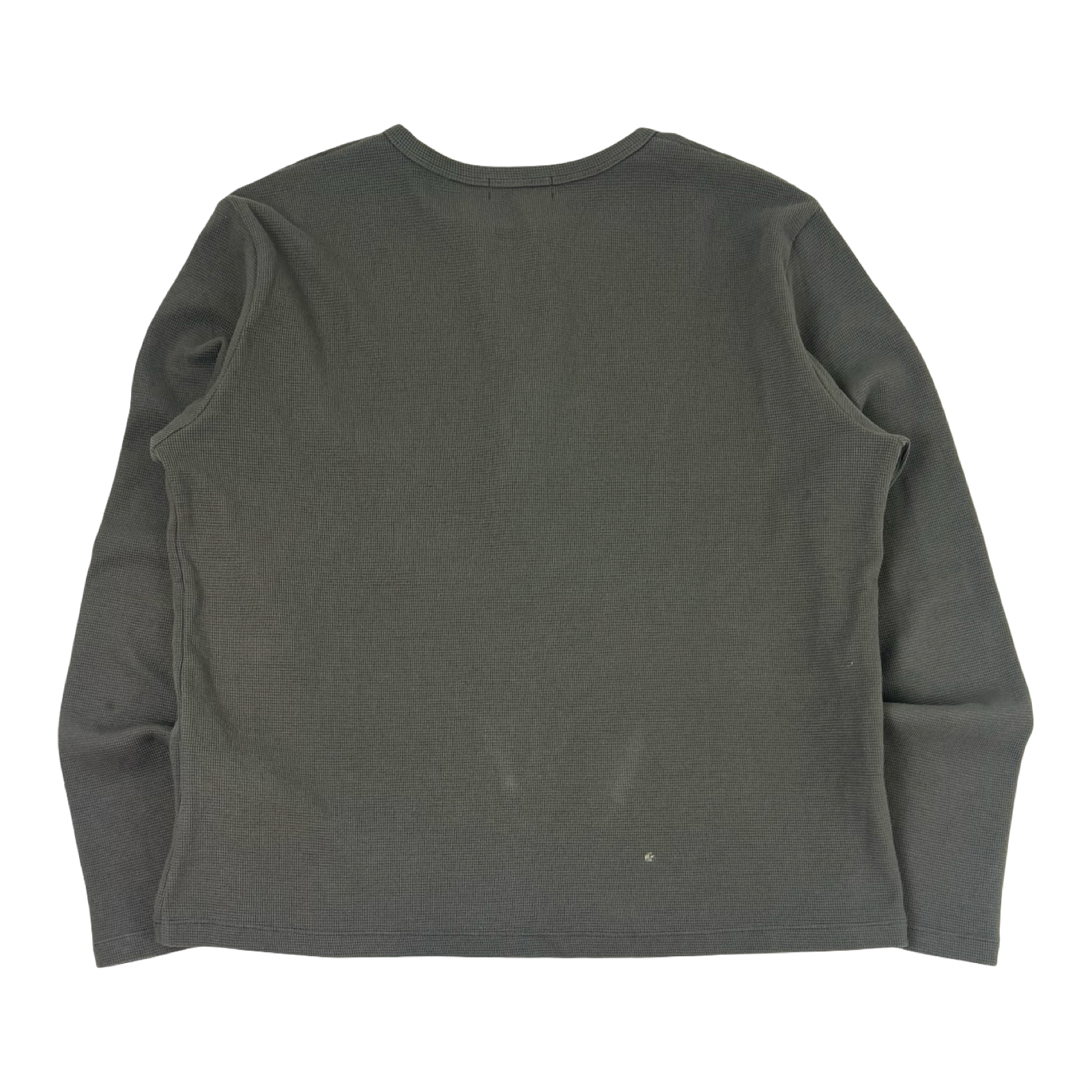 Insait Waffle Henley Long Sleeve Shirt Olive Green