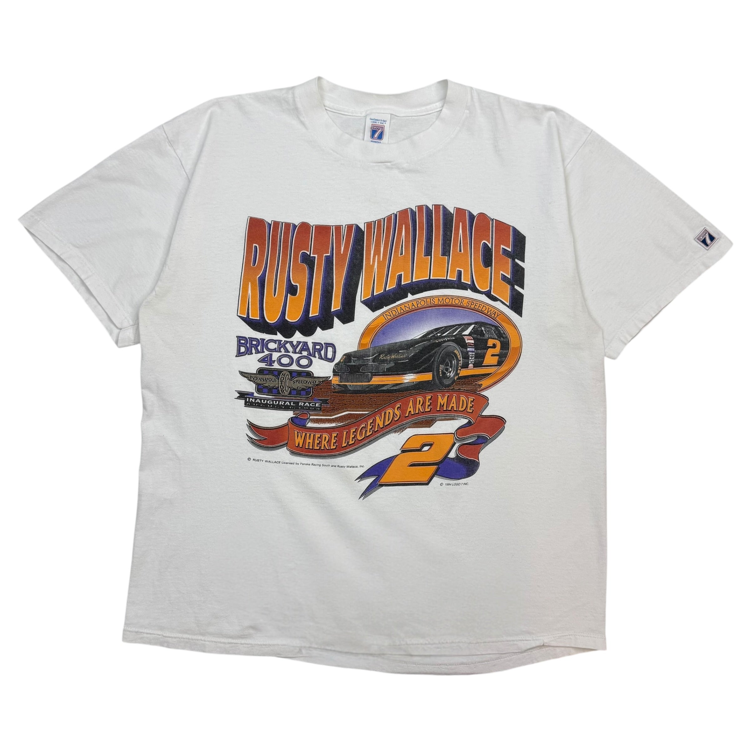Vintage Brickyard 400 Rusty Wallace Tee White