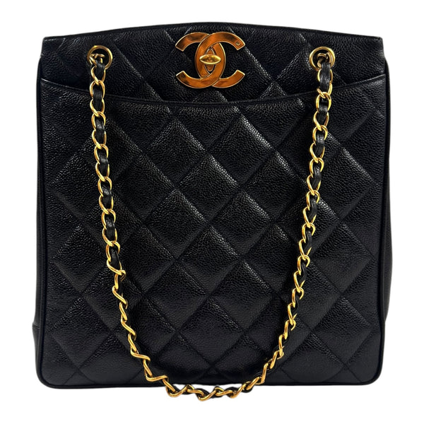 1994 Chanel Quilted Caviar Leather Tote Bag