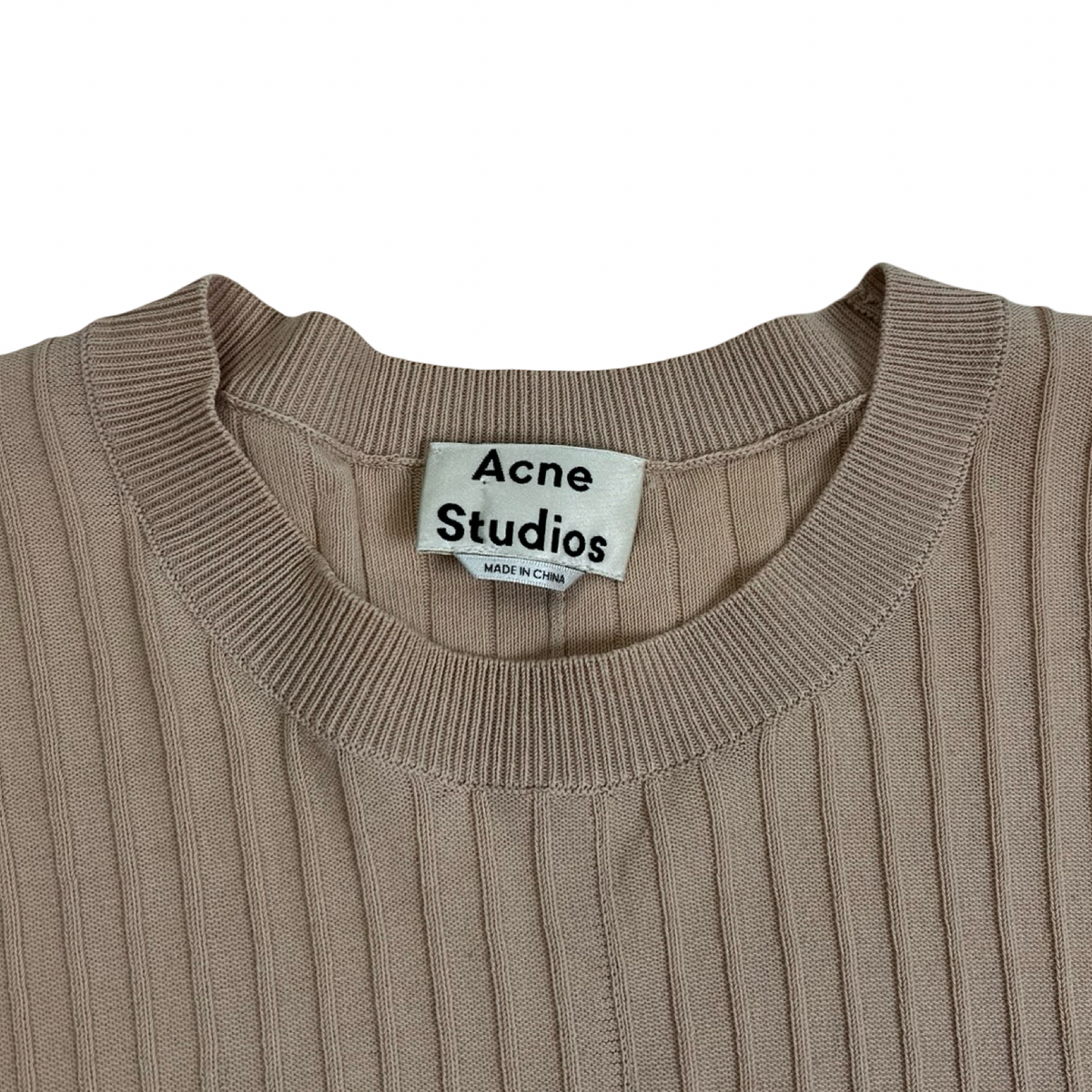 (W) Acne Studios Ribbed Crewneck Sweater Dusty Pink