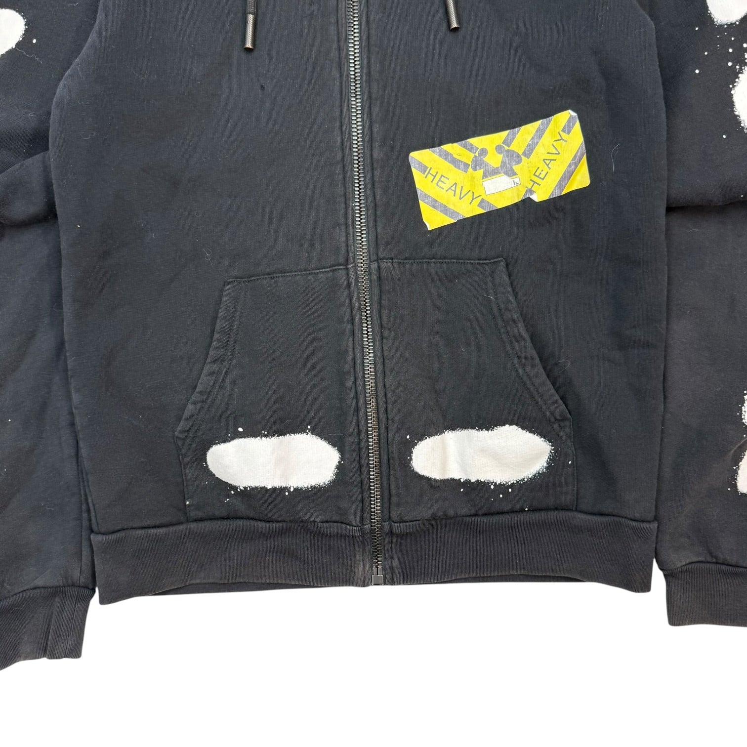 Off-White Spray Paint Zip Up Hoodie Black