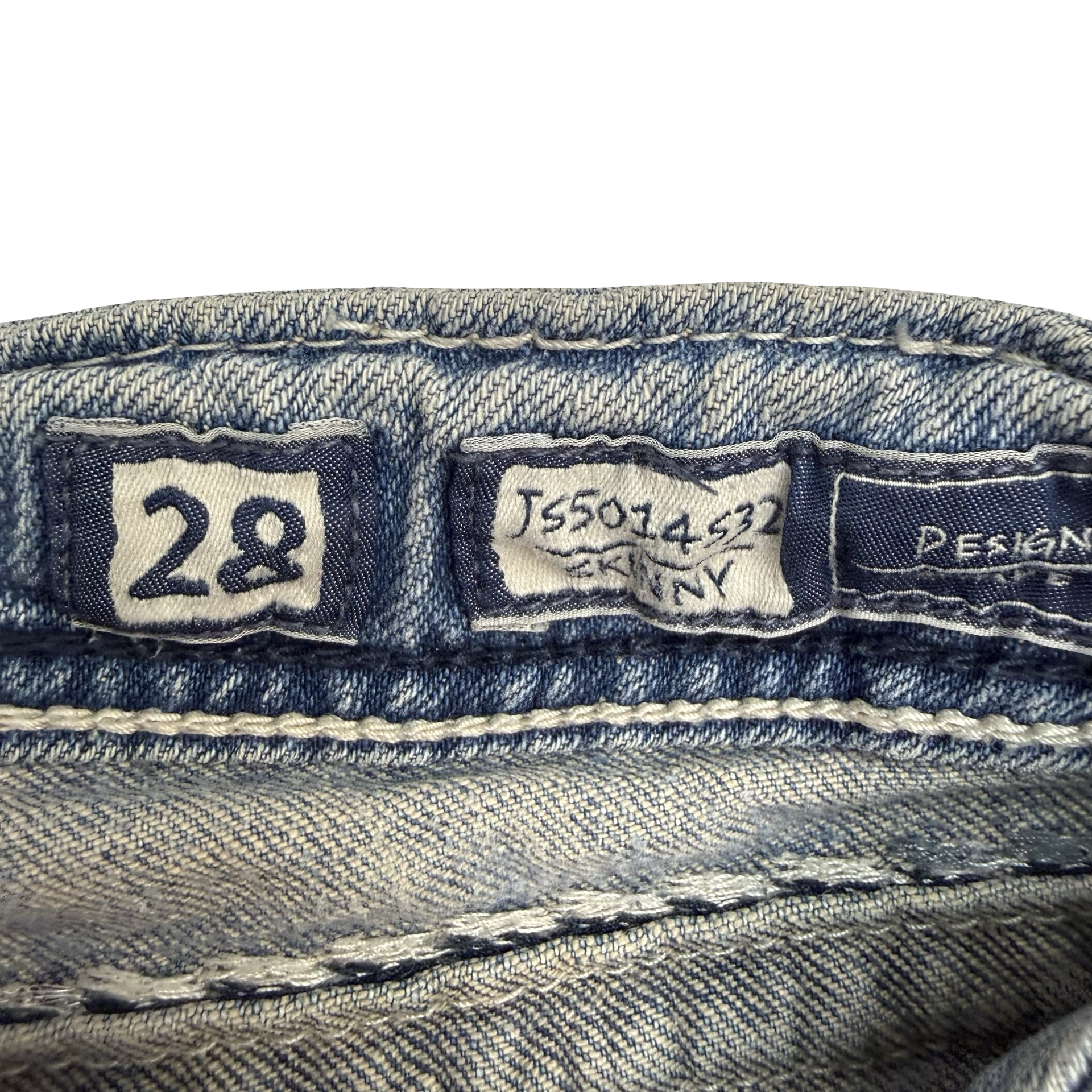 (W) Vintage Miss Me Skinny Denim Pants Light Wash