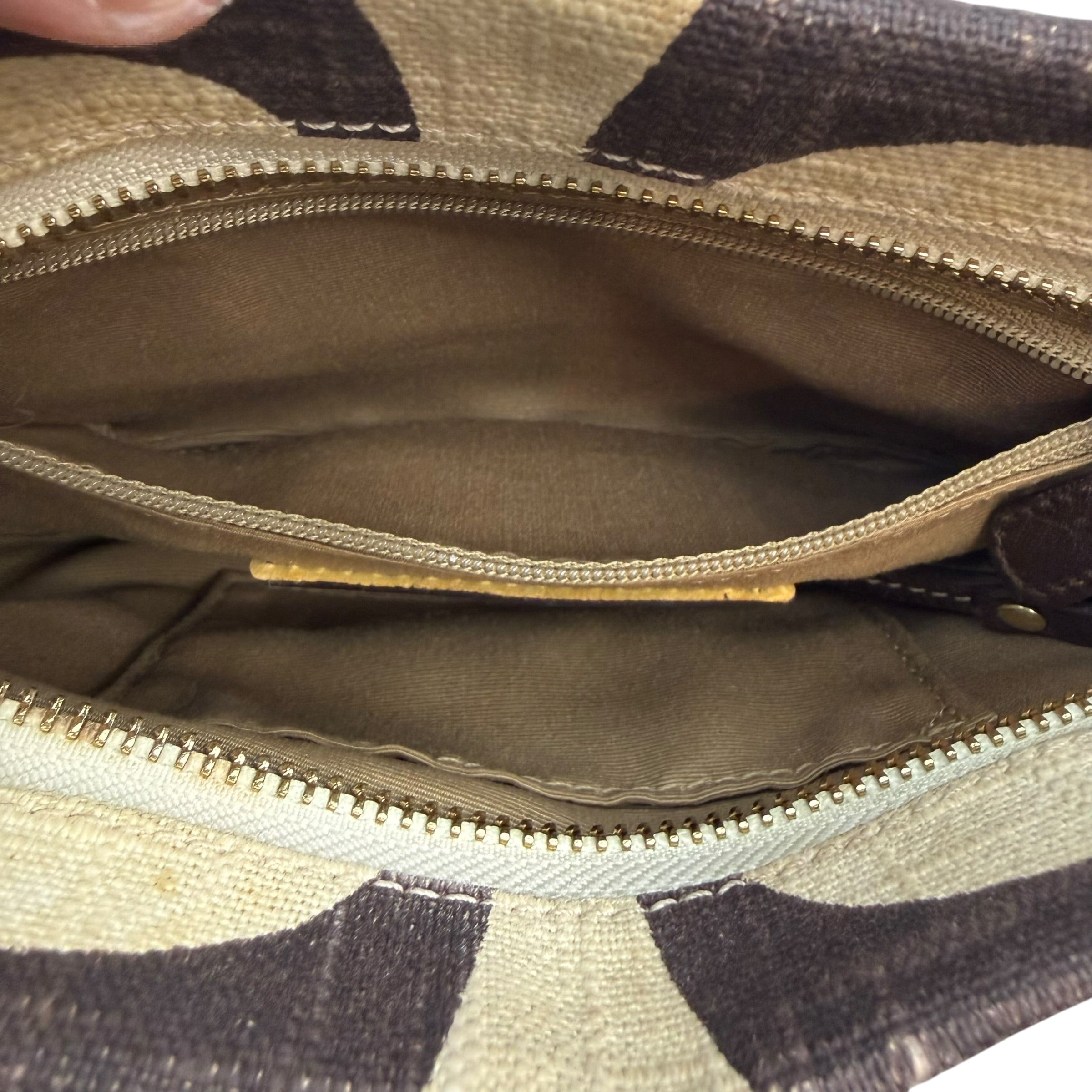 (W) Vintage Y2K Coach Mini Carly Shoulder Bag Tan/Brown