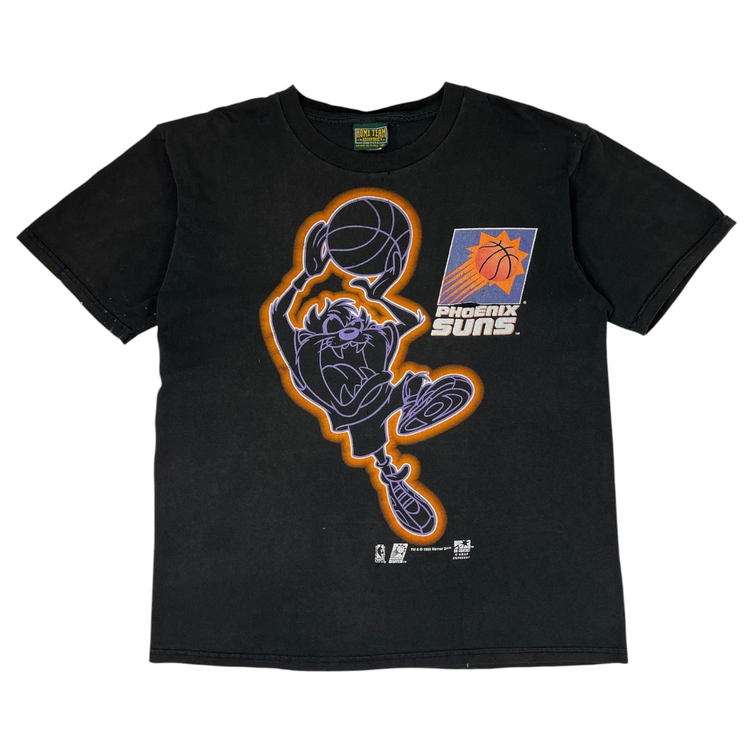Vintage 1990’s Looney Tunes Taz X Phoenix Suns T-Shirt Faded Black