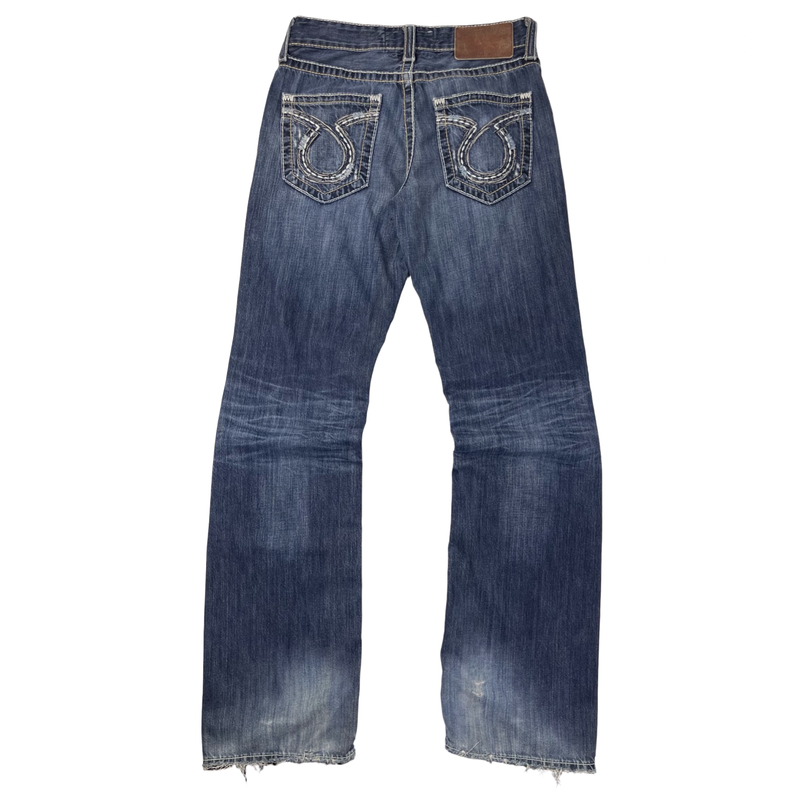 Vintage Y2K Big Star Contrast Stitch Denim Pant Dark Wash