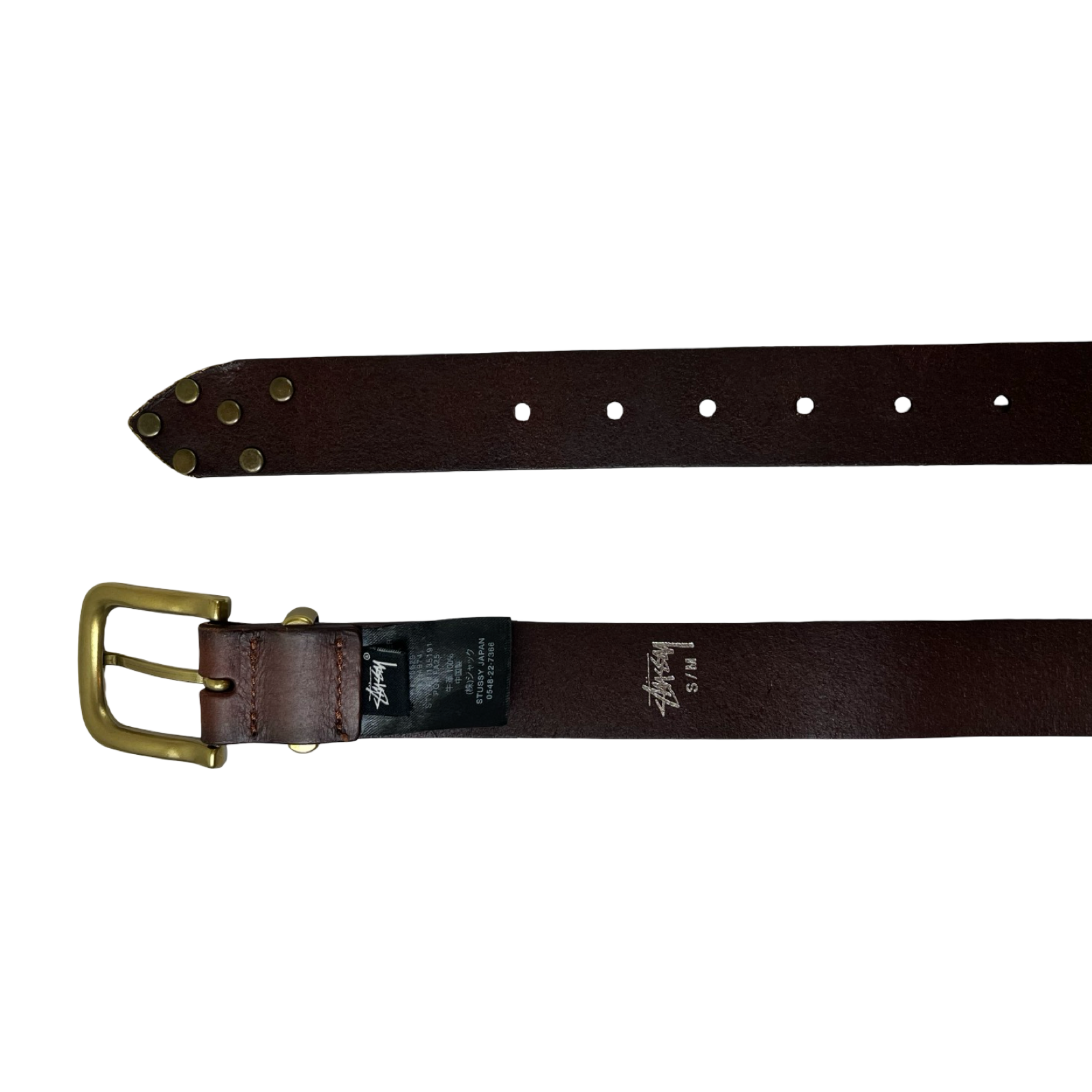 Stussy Metal S-Tip Belt Desert Brown