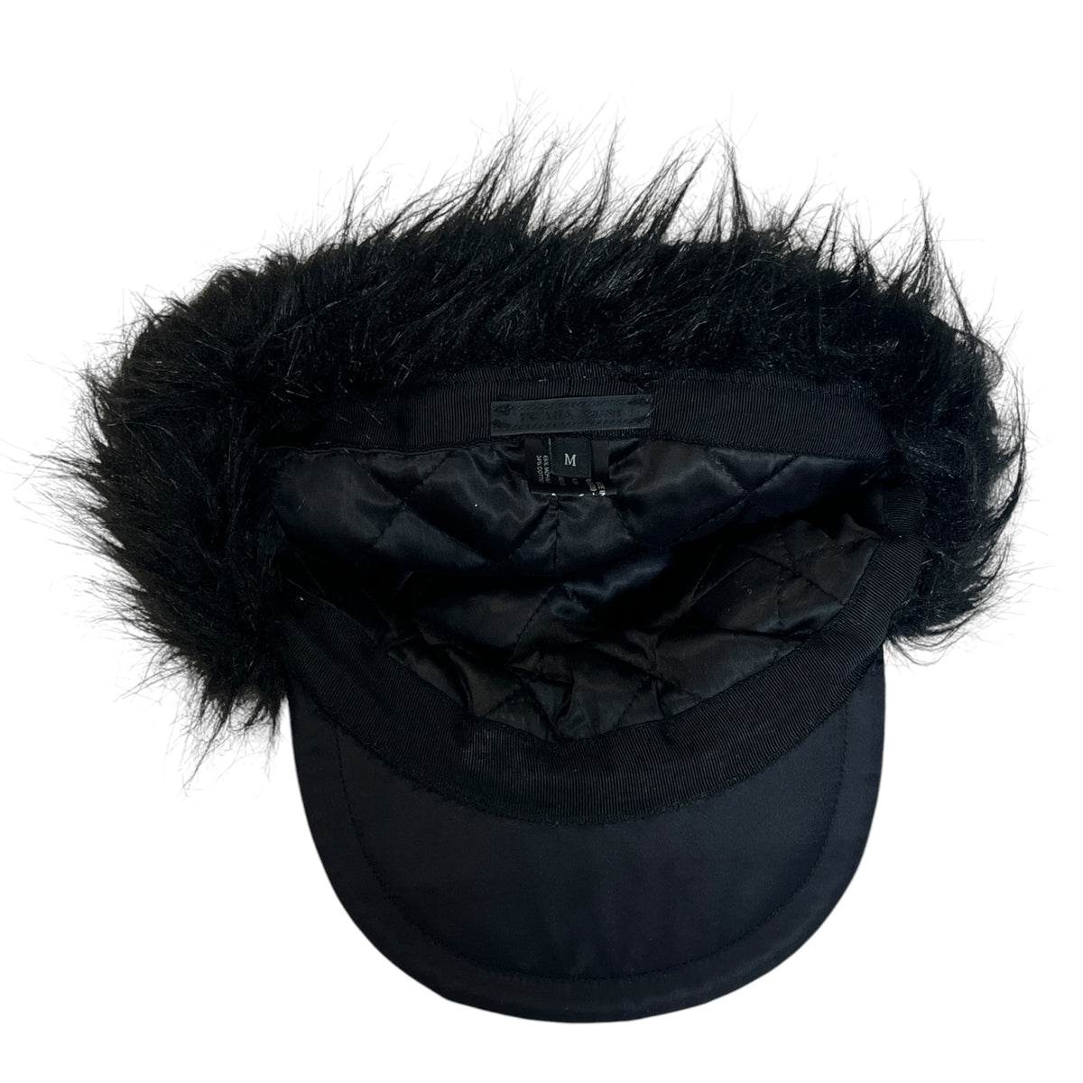 Prada Nylon Faux Fur Flap Cap