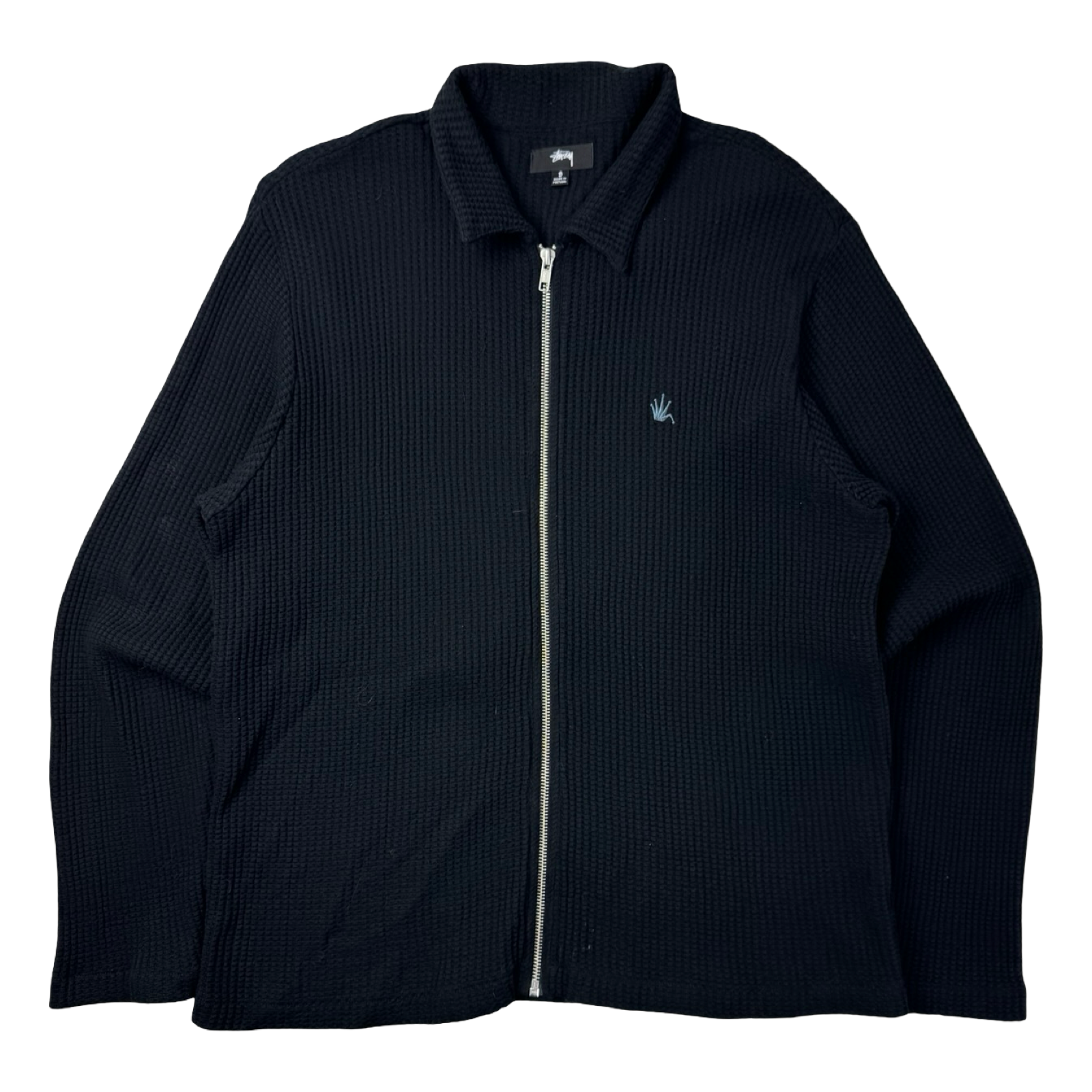 Stussy Waffle Knit Zip Up Sweater