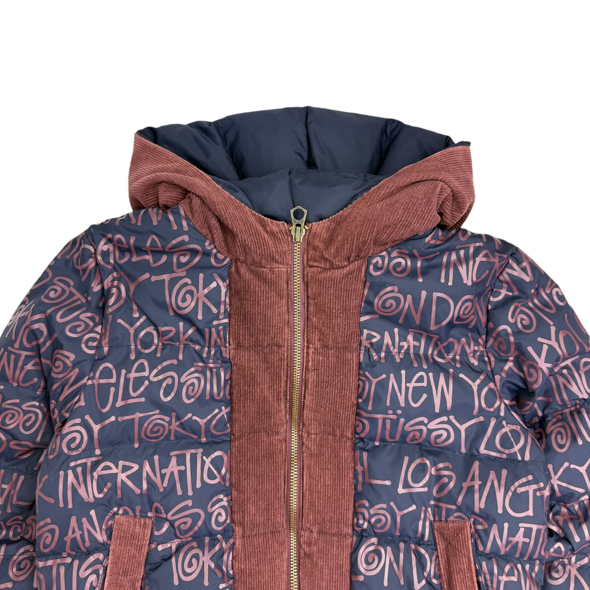 Stussy World Tour Puffer Jacket Blue