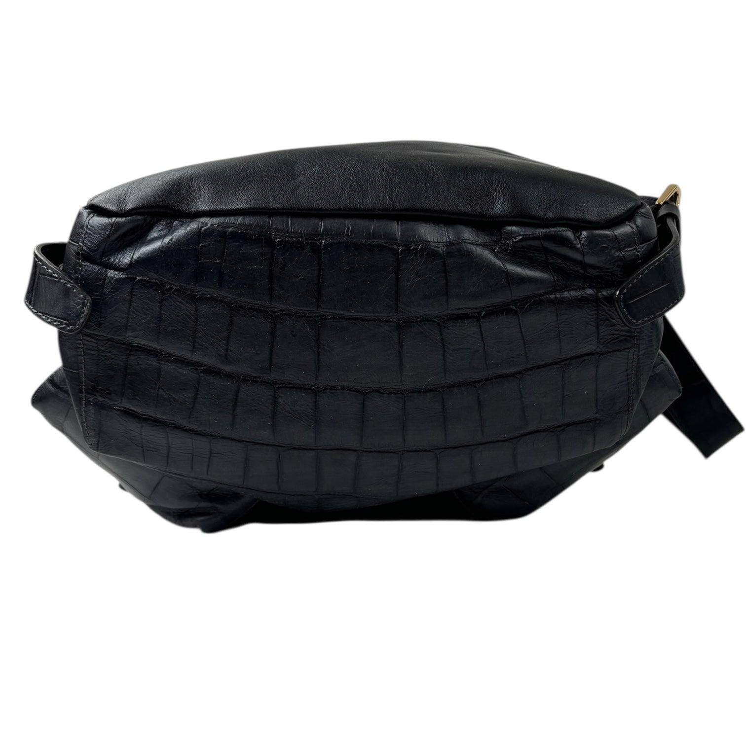 MCM Capella Alligator Embossed Leather Backpack Black