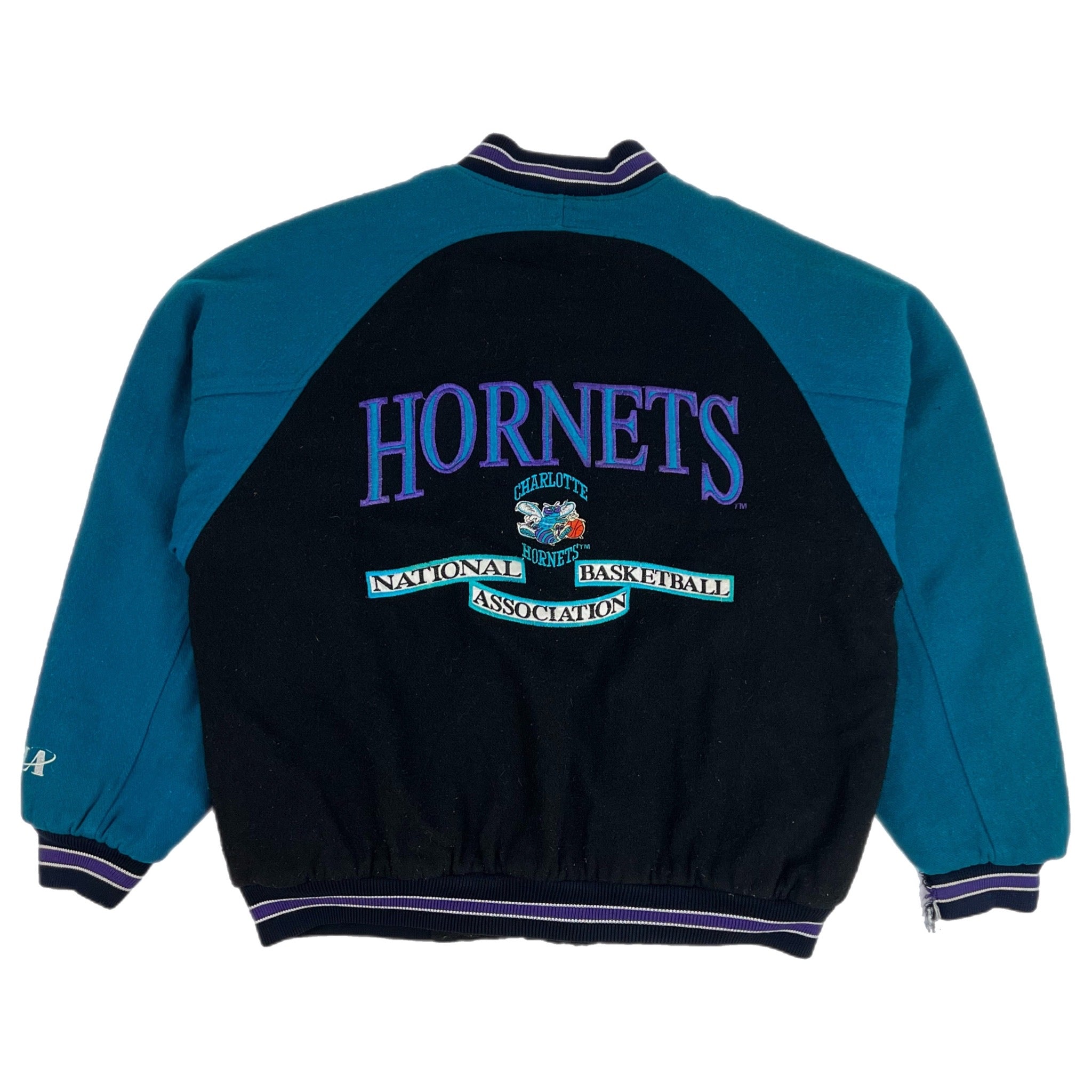 Vintage Charlotte Hornets Varsity Jacket Teal Retro Outerwear M