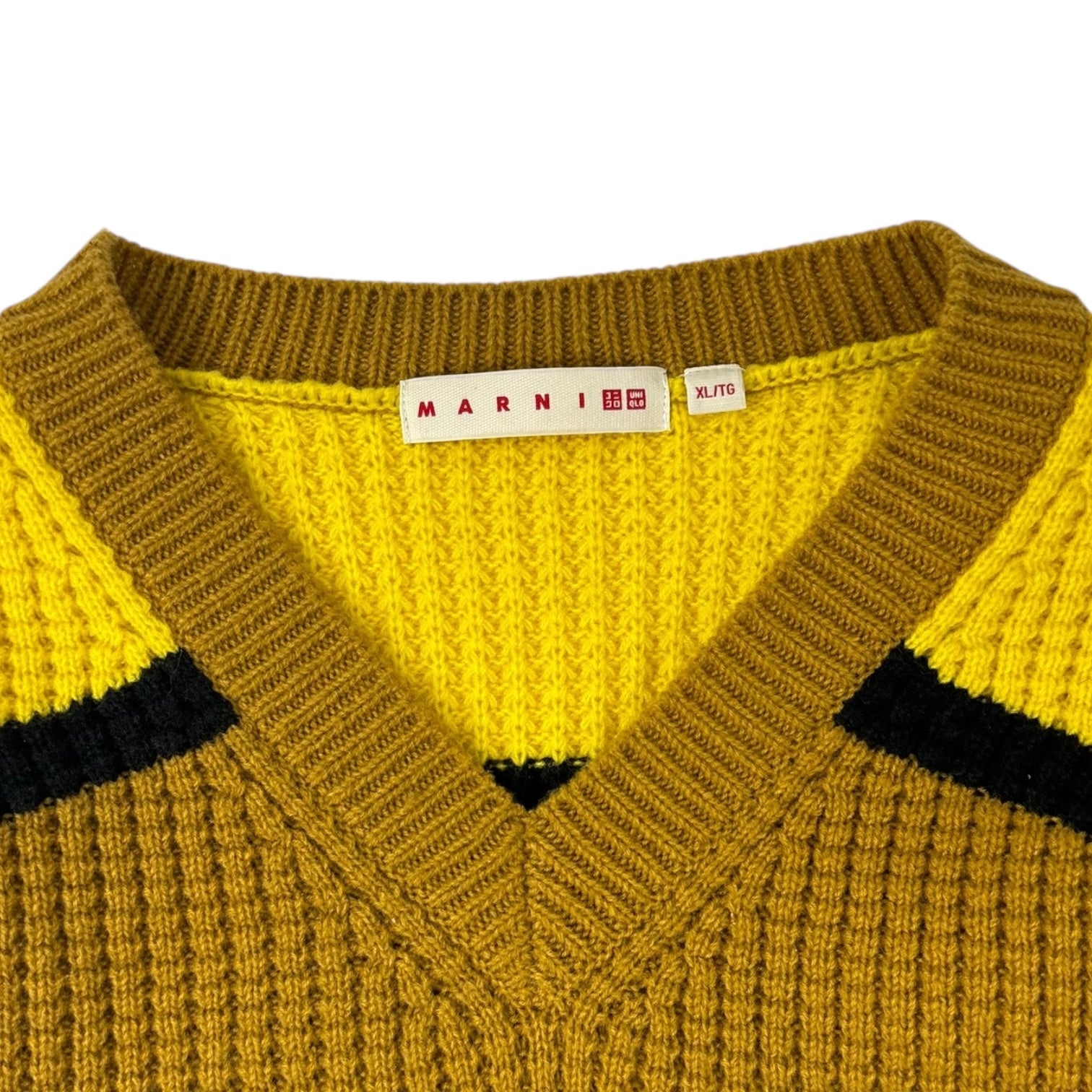 MARNI x Uniqlo FW22 Popcorn Knit V-Neck Sweater Yellow