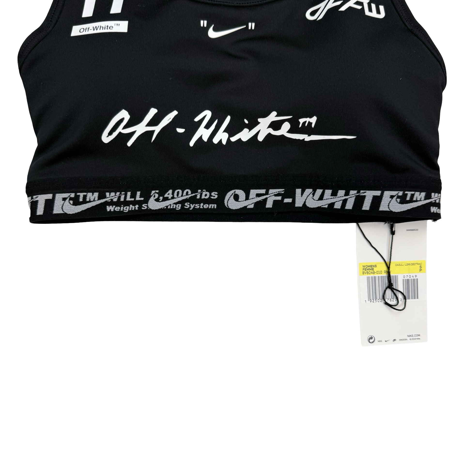(W) Nike x Off-White As Bra Black